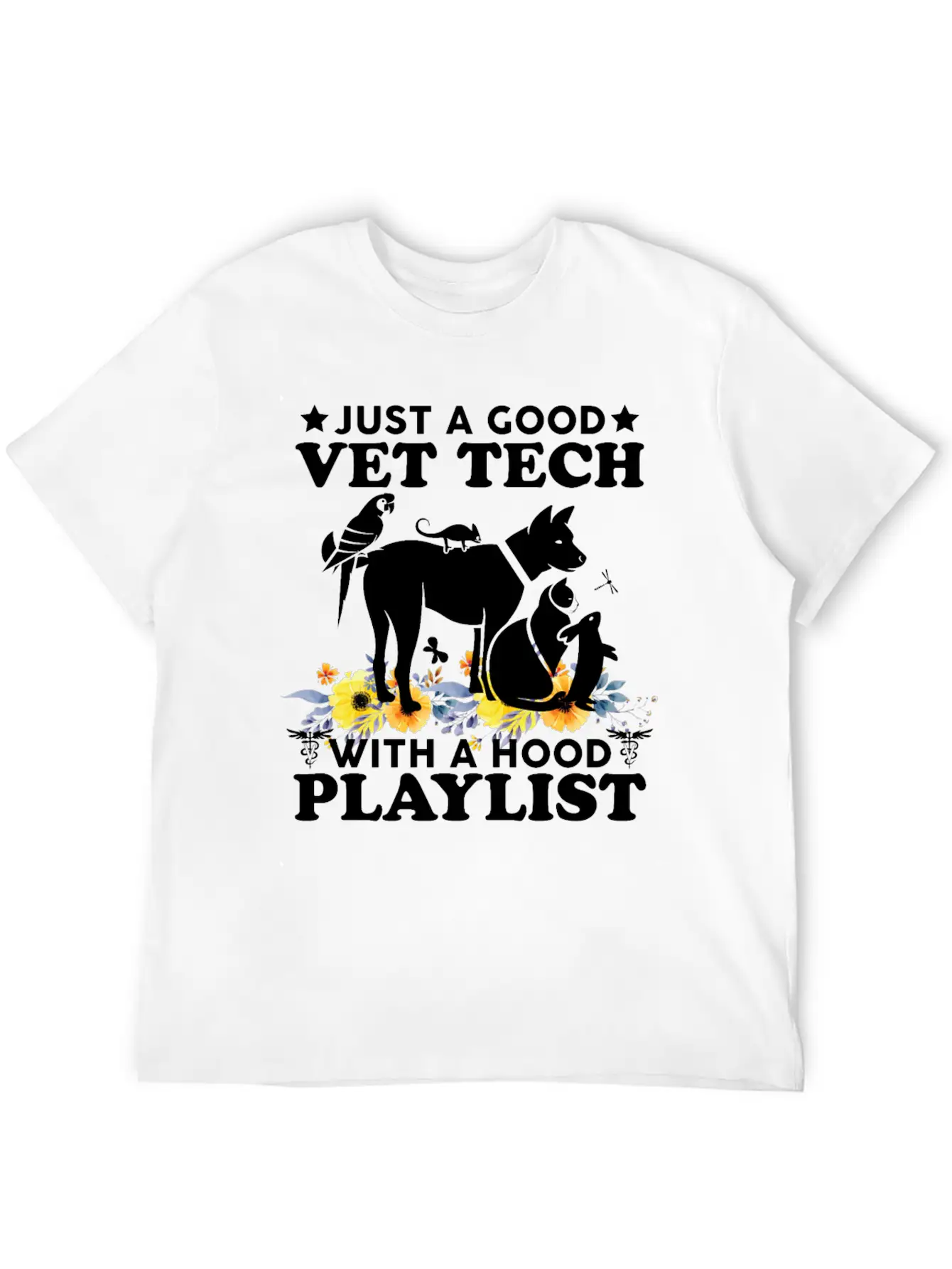 Just A Good Vet Tech With A Hood Playlist Funny Unisex Casual T-Shirt – Clean Design For Daily Comfort