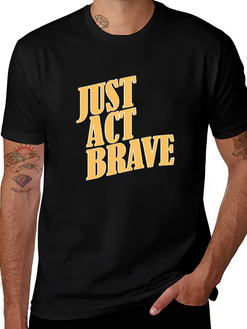 JUST ACT BRAVE Breathable Soft Cotton T-Shirt – Timeless Casual Look