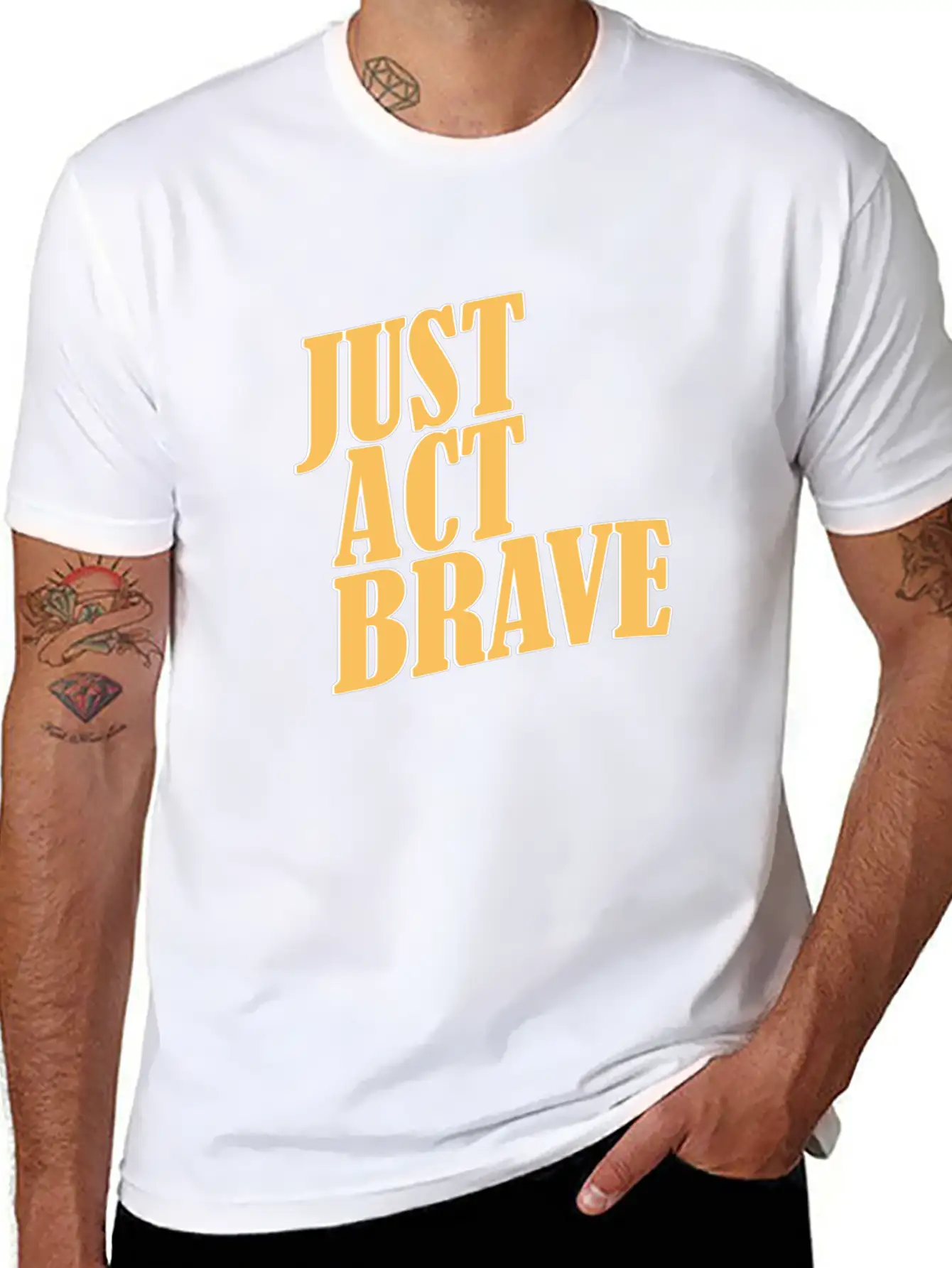 JUST ACT BRAVE Breathable Soft Cotton T-Shirt – Timeless Casual Look
