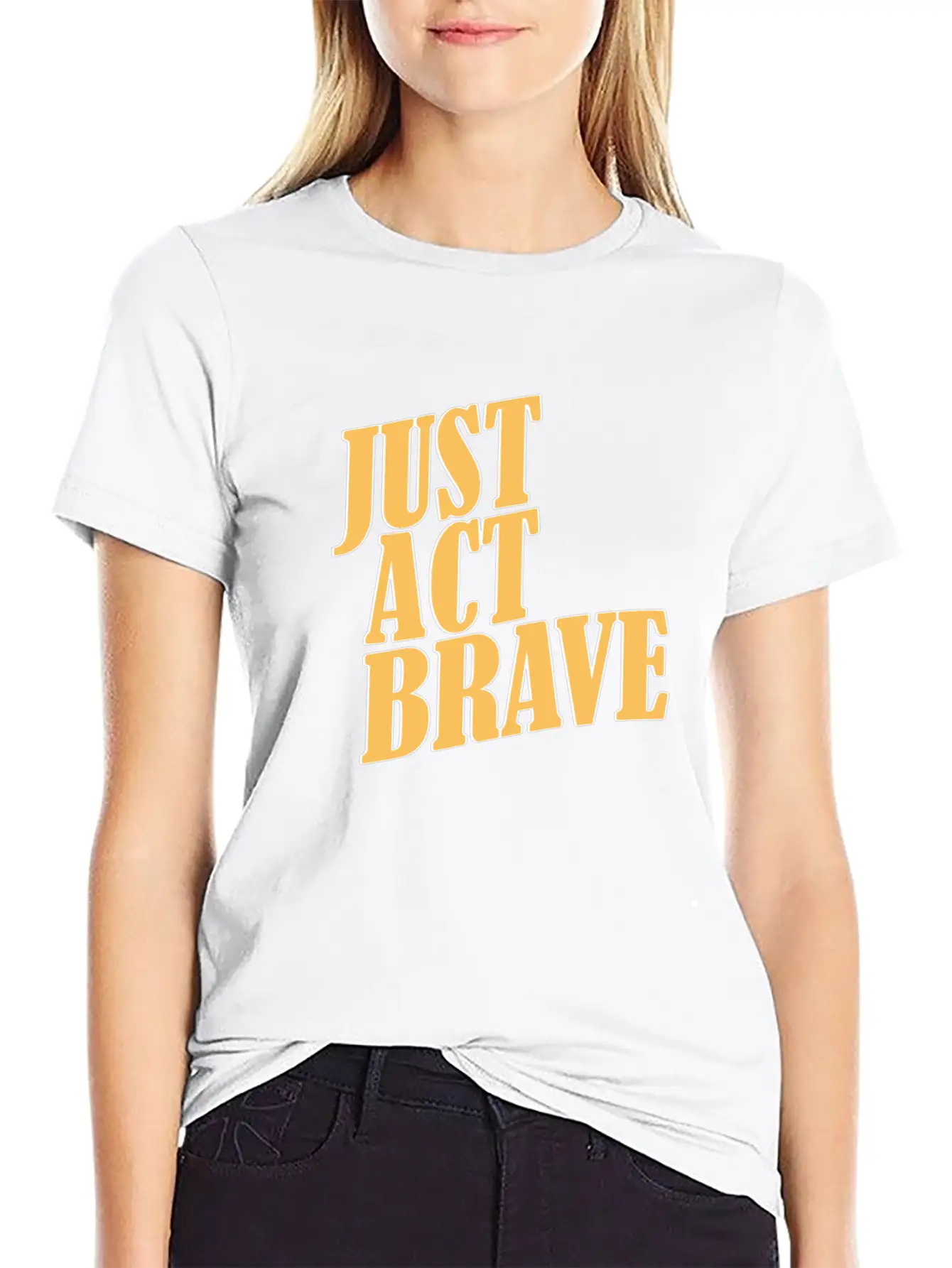 JUST ACT BRAVE Breathable Soft Cotton T-Shirt – Timeless Casual Look