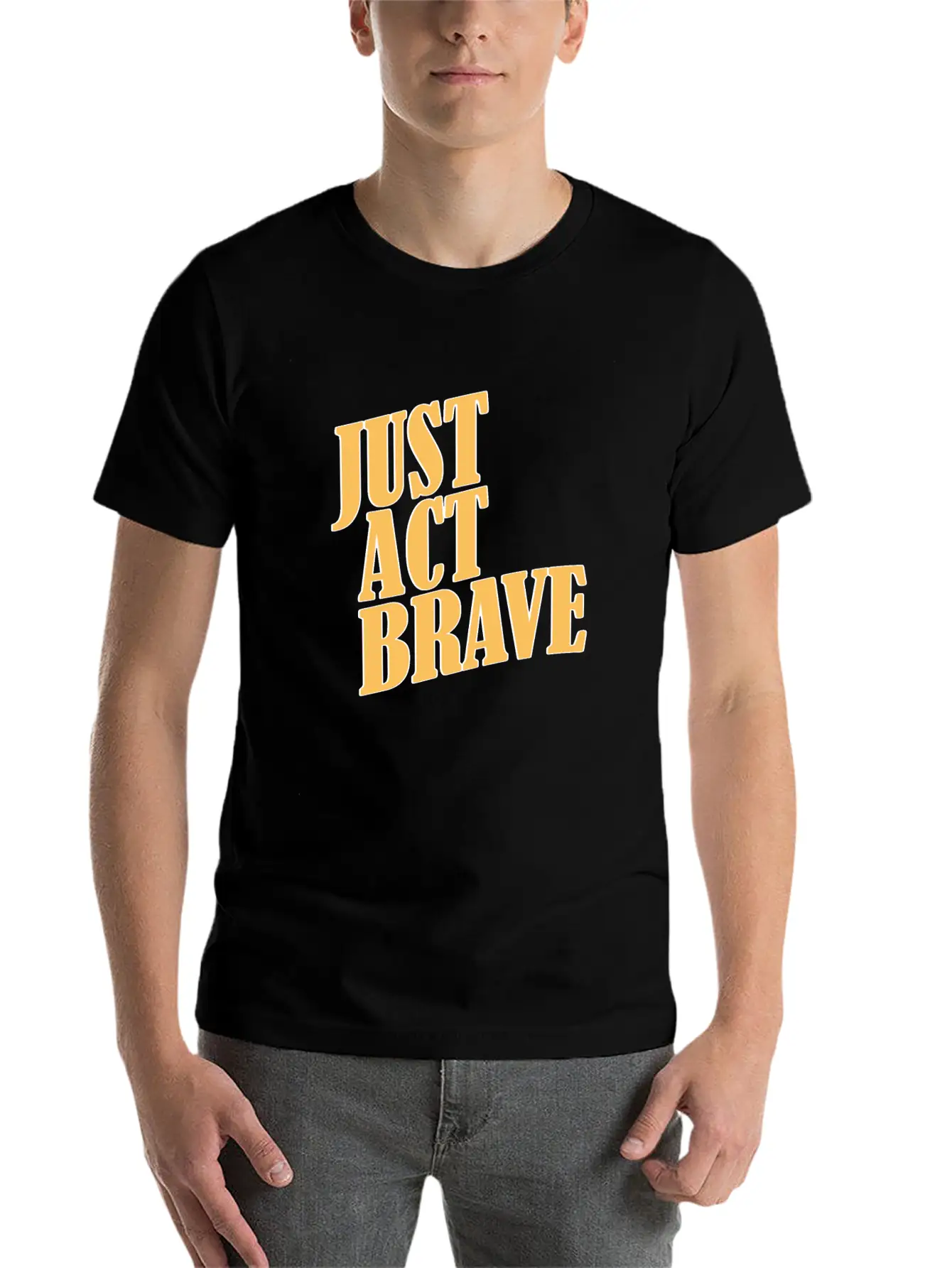 JUST ACT BRAVE Breathable Soft Cotton T-Shirt – Timeless Casual Look