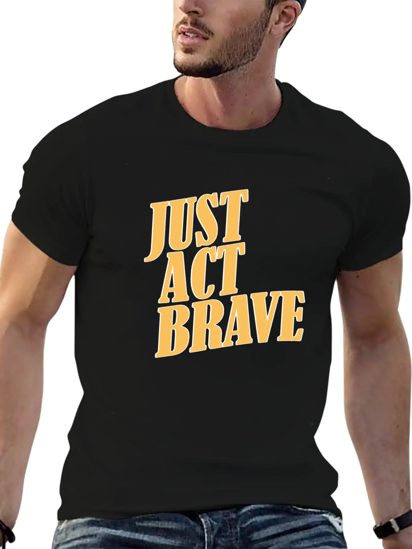 JUST ACT BRAVE Breathable Soft Cotton T-Shirt – Timeless Casual Look