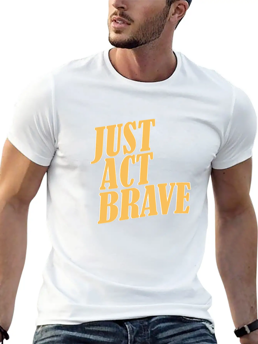 JUST ACT BRAVE Breathable Soft Cotton T-Shirt – Timeless Casual Look