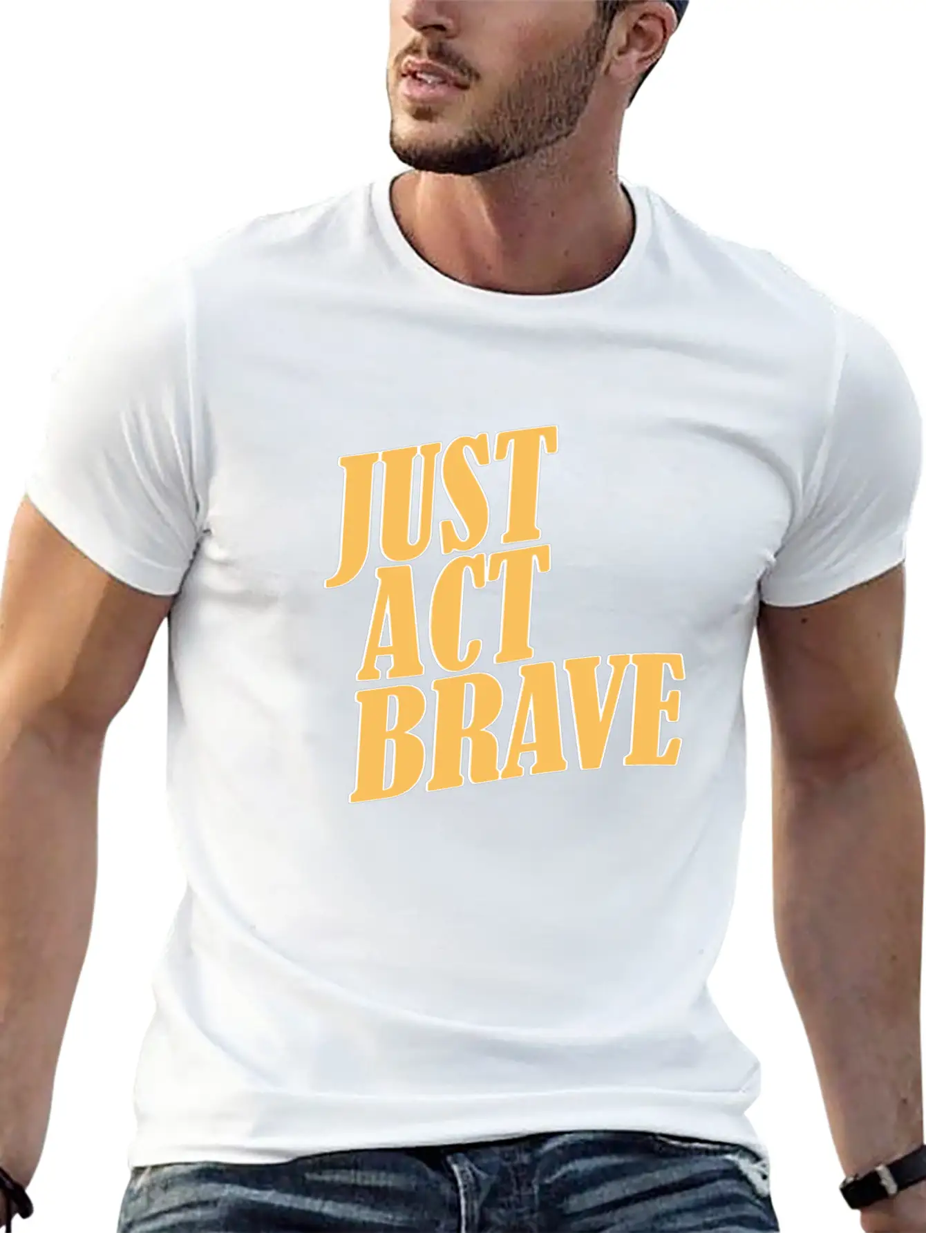 JUST ACT BRAVE Breathable Soft Cotton T-Shirt – Timeless Casual Look
