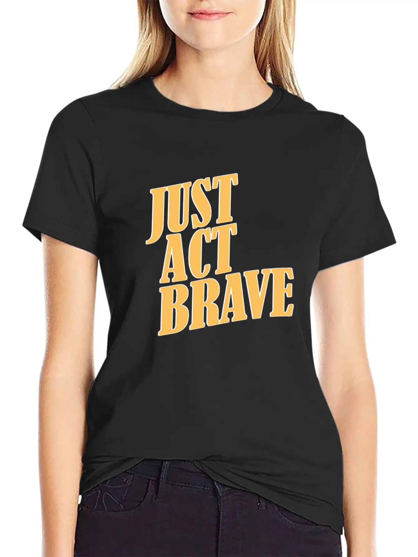 JUST ACT BRAVE Breathable Soft Cotton T-Shirt – Timeless Casual Look