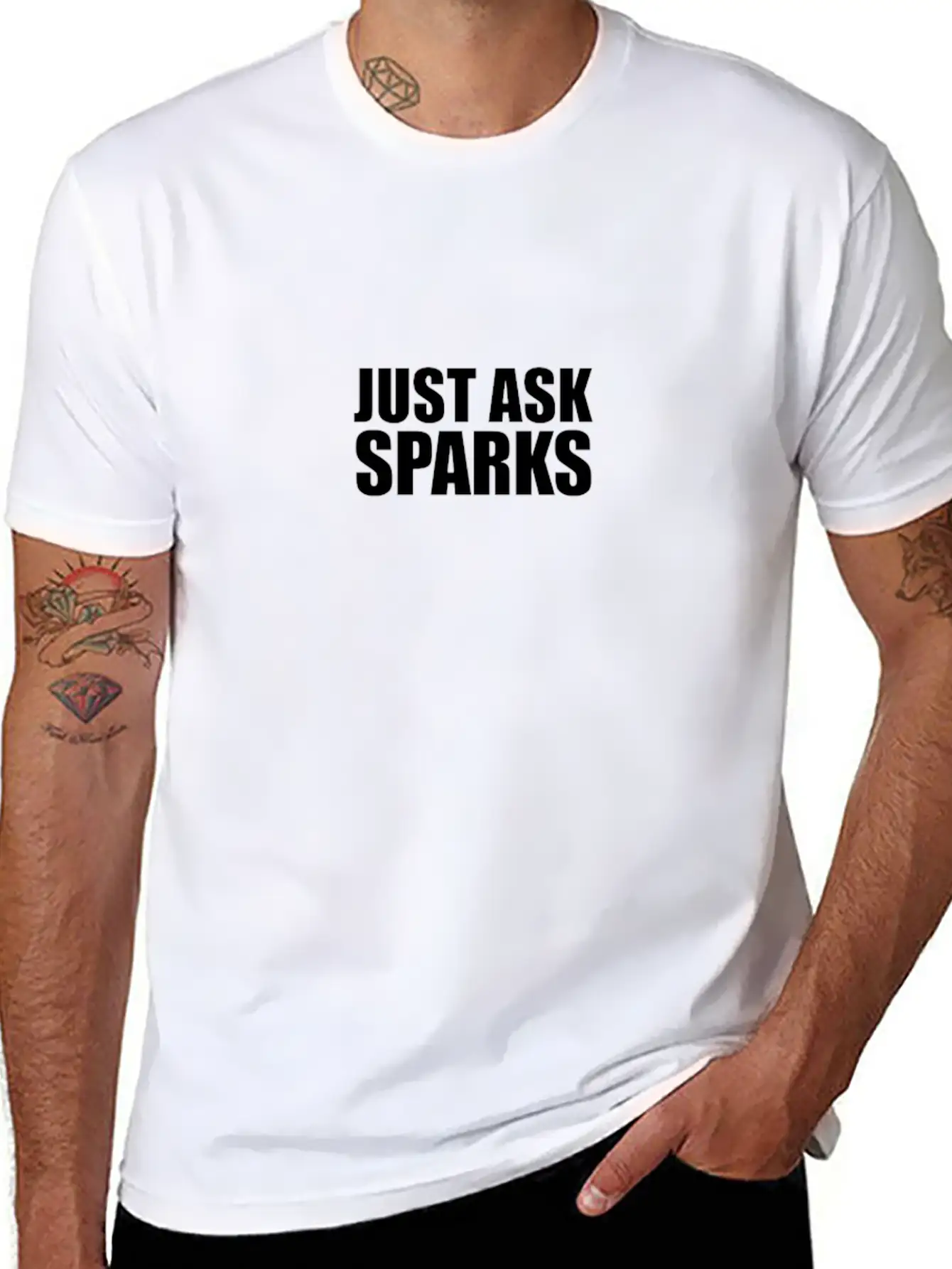 Just Ask Sparks Unisex Casual T-Shirt – Clean Design For Daily Comfort