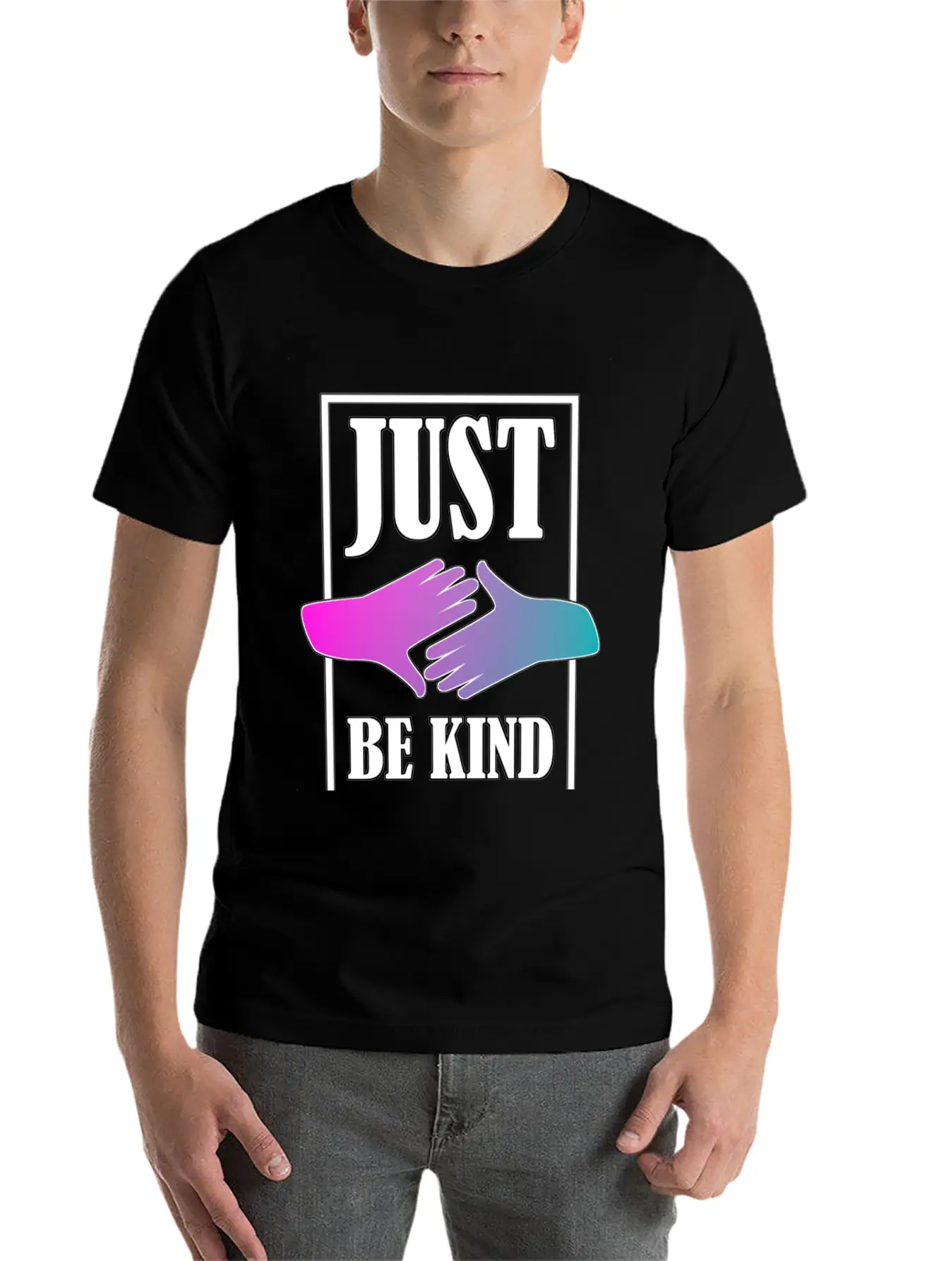 Just Be Kind Unisex Short Sleeve Soft Cotton T-Shirt – Casual Everyday Wear