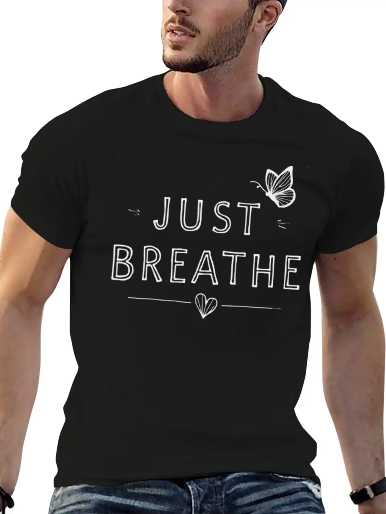 Just Breathe: Find Your Calm Unisex Casual T-Shirt – Clean Design For Daily Comfort