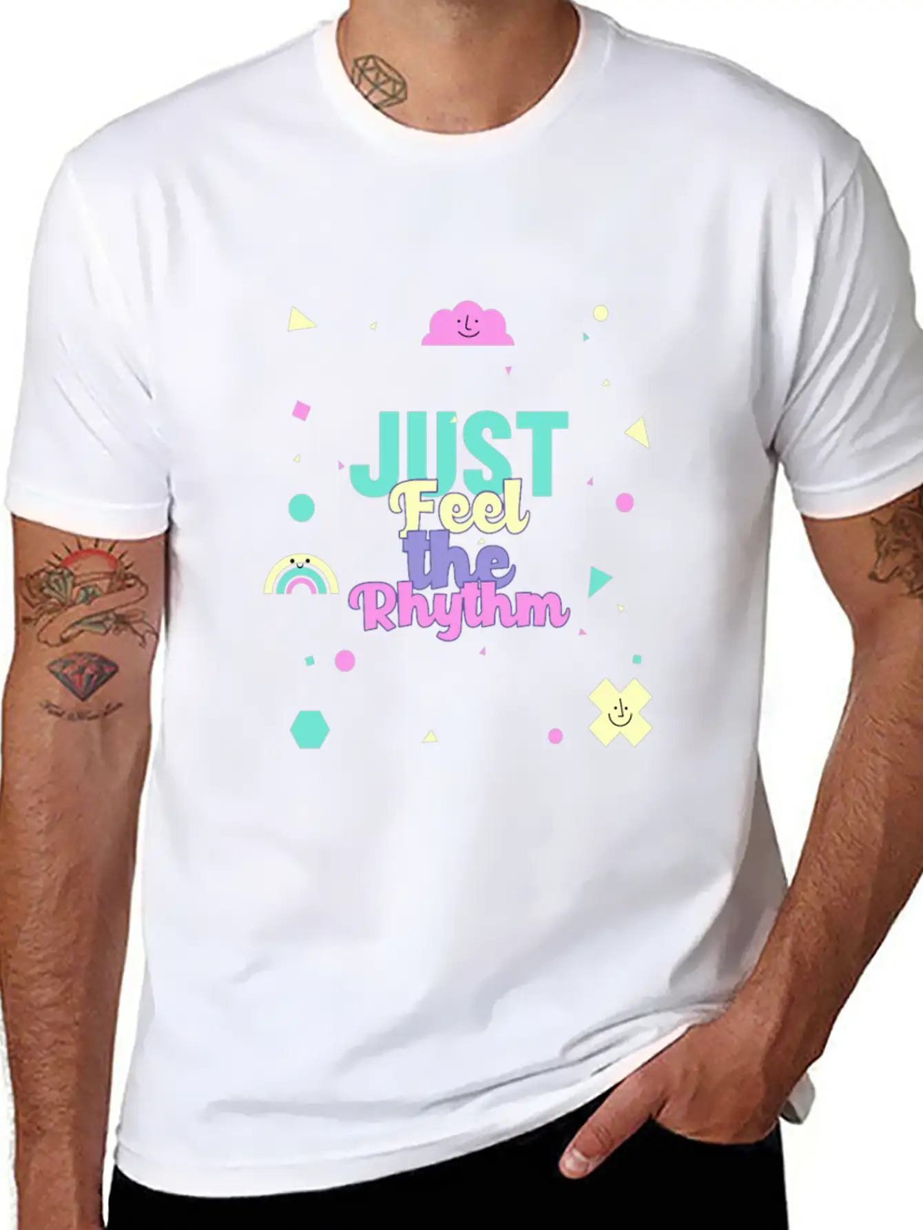 Just Feel The Rhythm Essential Cotton Tee For Daily Outfits – Unisex Style