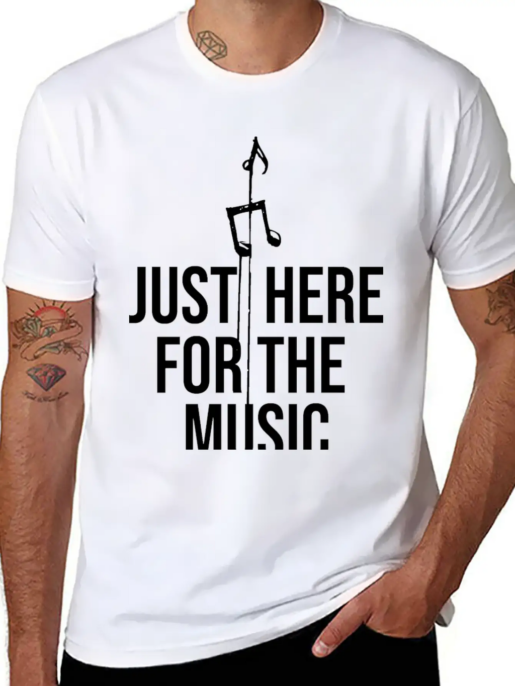 Just Here For The Music Funny Sarcastic Musician Classic Fit Graphic Tee For Daily Comfort – Unisex Cotton Shirt