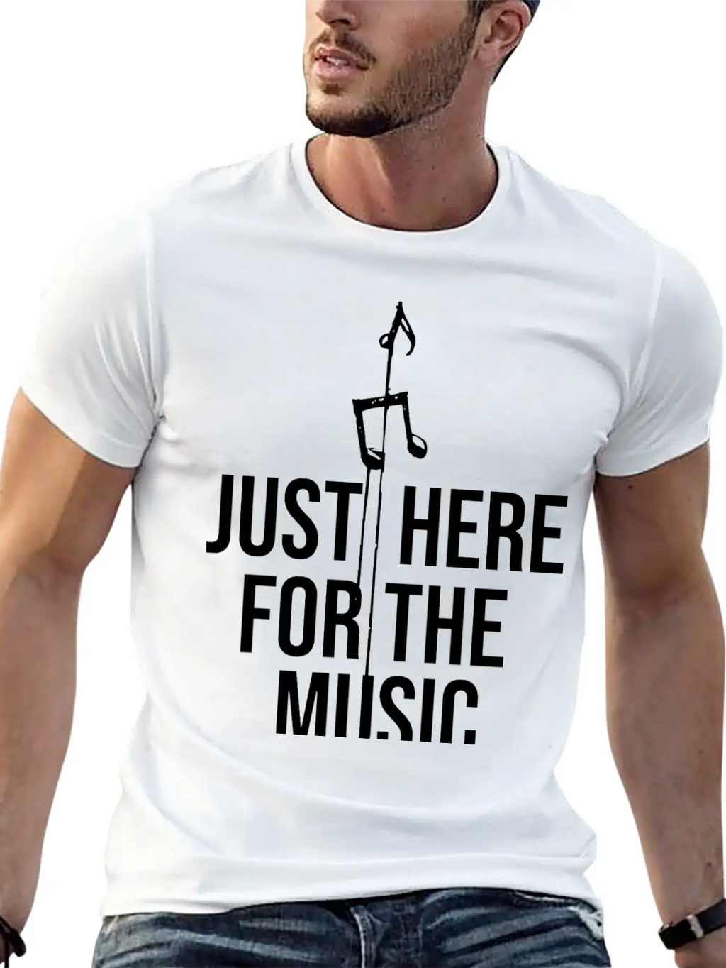 Just Here For The Music Funny Sarcastic Musician Classic Fit Graphic Tee For Daily Comfort – Unisex Cotton Shirt
