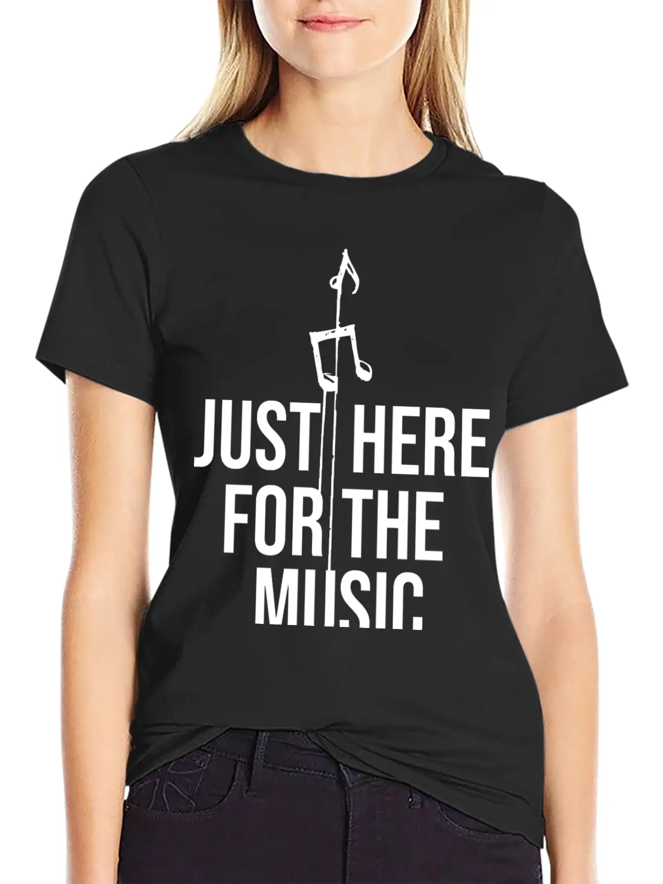 Just Here For The Music Funny Sarcastic Musician Classic Fit Graphic Tee For Daily Comfort – Unisex Cotton Shirt
