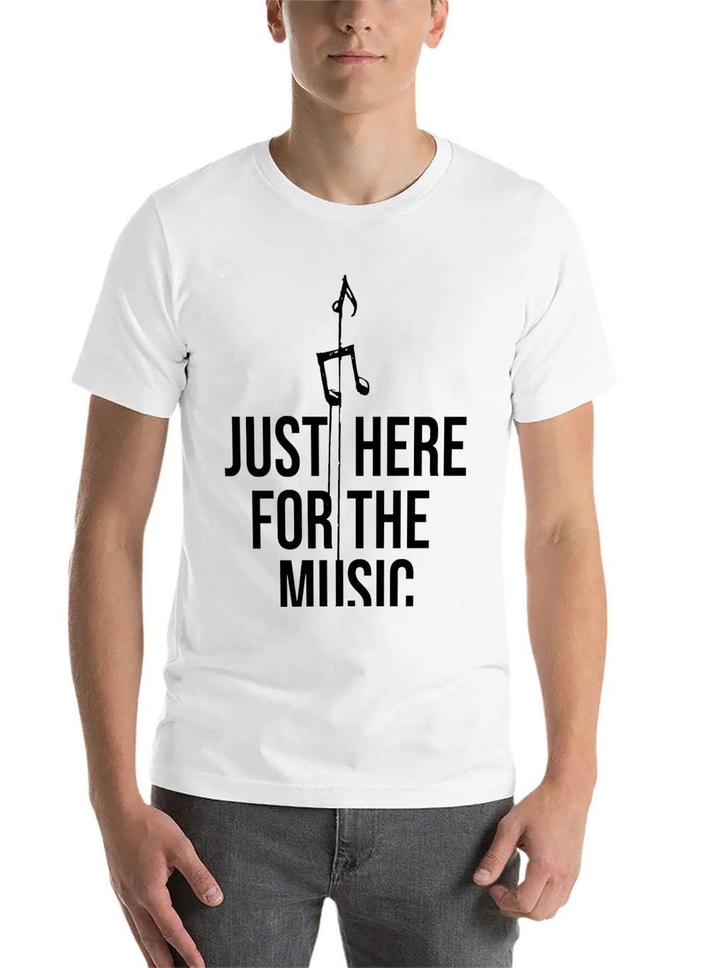 Just Here For The Music Funny Sarcastic Musician Classic Fit Graphic Tee For Daily Comfort – Unisex Cotton Shirt