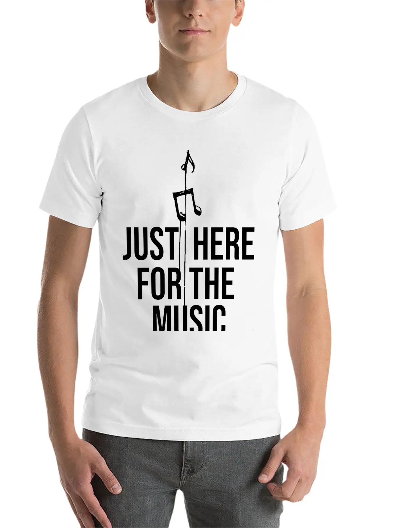 Just Here For The Music Funny Sarcastic Musician Classic Fit Graphic Tee For Daily Comfort – Unisex Cotton Shirt