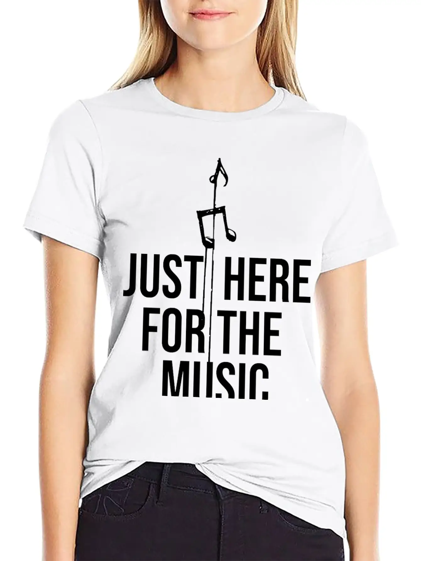 Just Here For The Music Funny Sarcastic Musician Classic Fit Graphic Tee For Daily Comfort – Unisex Cotton Shirt