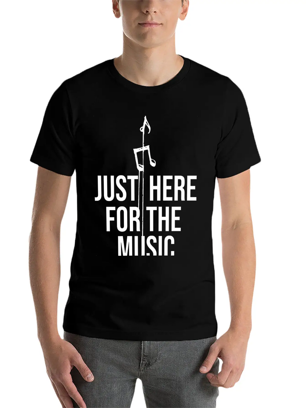 Just Here For The Music Funny Sarcastic Musician Classic Fit Graphic Tee For Daily Comfort – Unisex Cotton Shirt