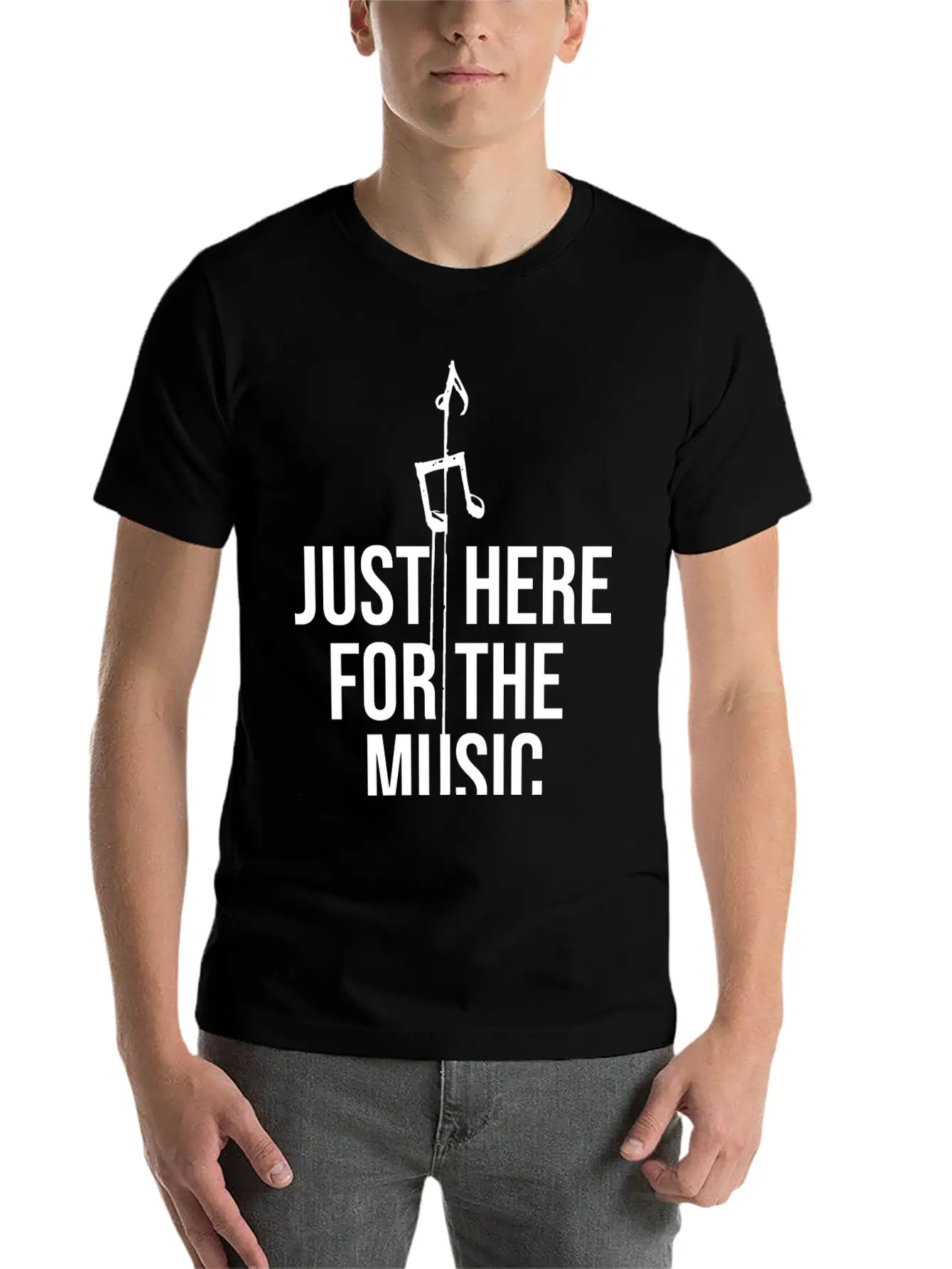 Just Here For The Music Funny Sarcastic Musician Classic Fit Graphic Tee For Daily Comfort – Unisex Cotton Shirt