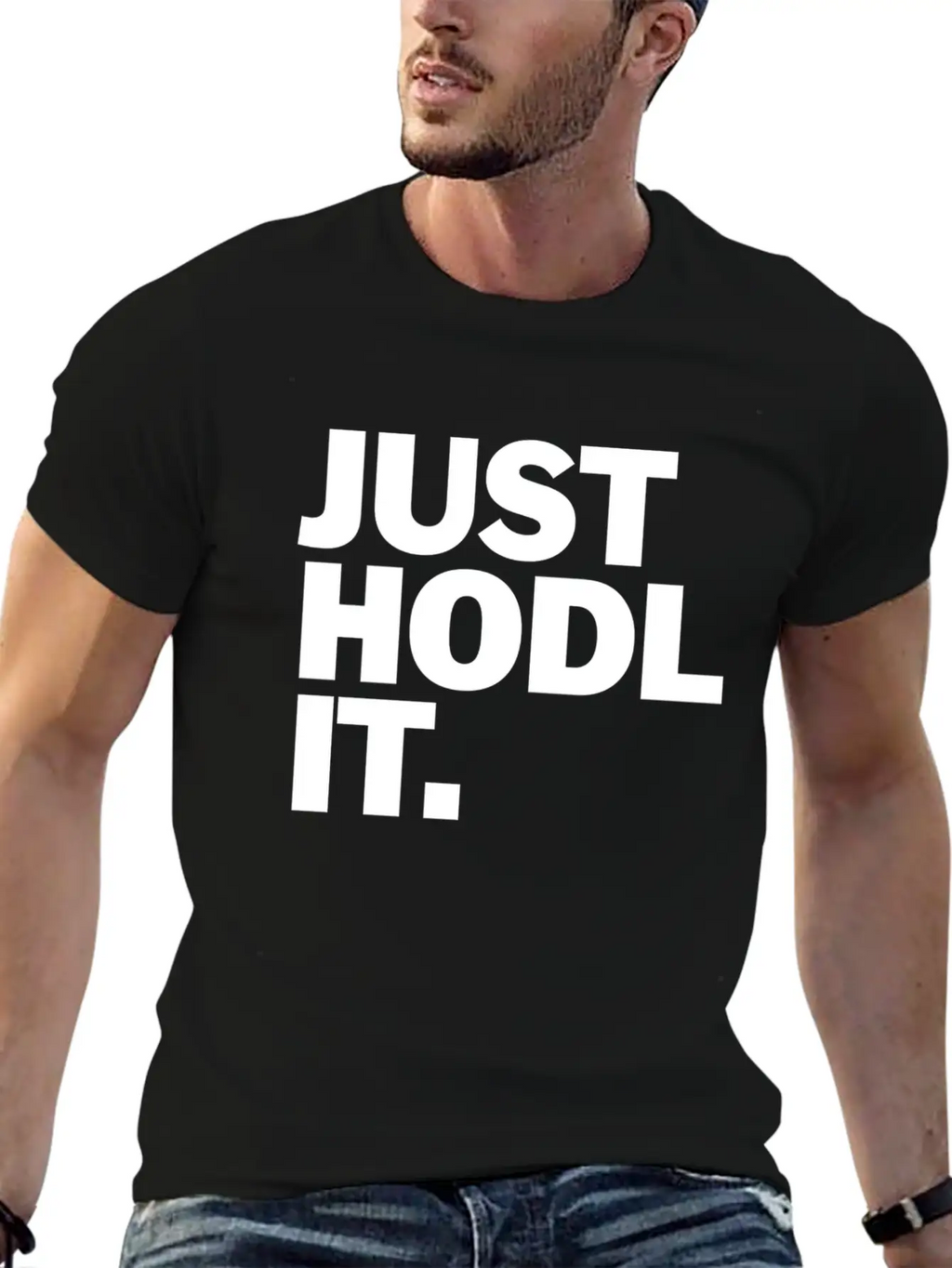 Just HODL It Unisex Short Sleeve Soft Cotton T-Shirt – Casual Everyday Wear