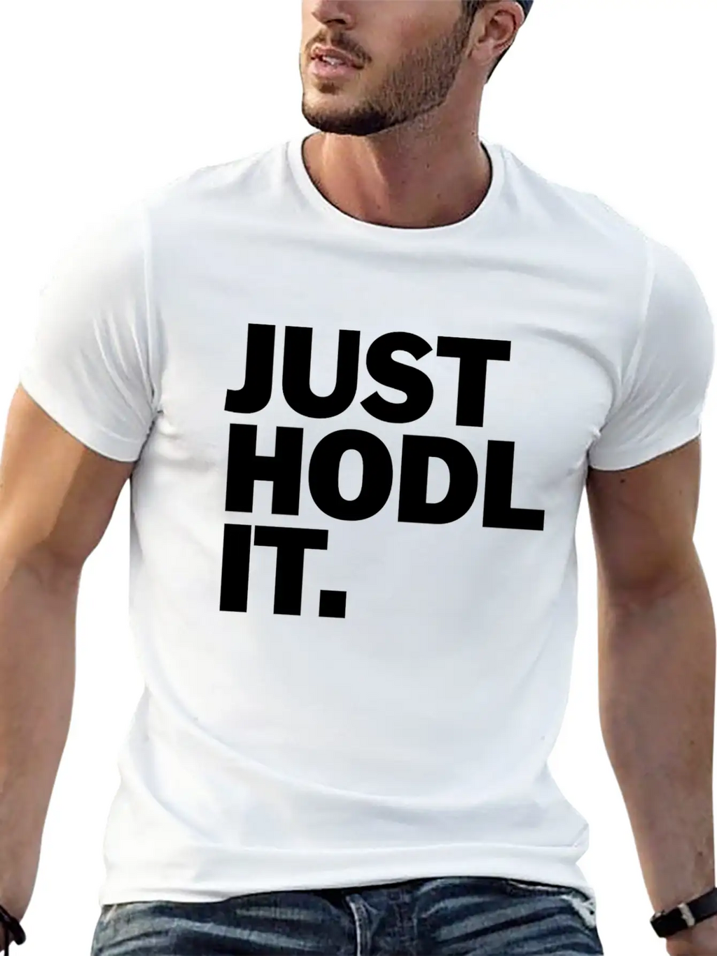 Just HODL It Unisex Short Sleeve Soft Cotton T-Shirt – Casual Everyday Wear