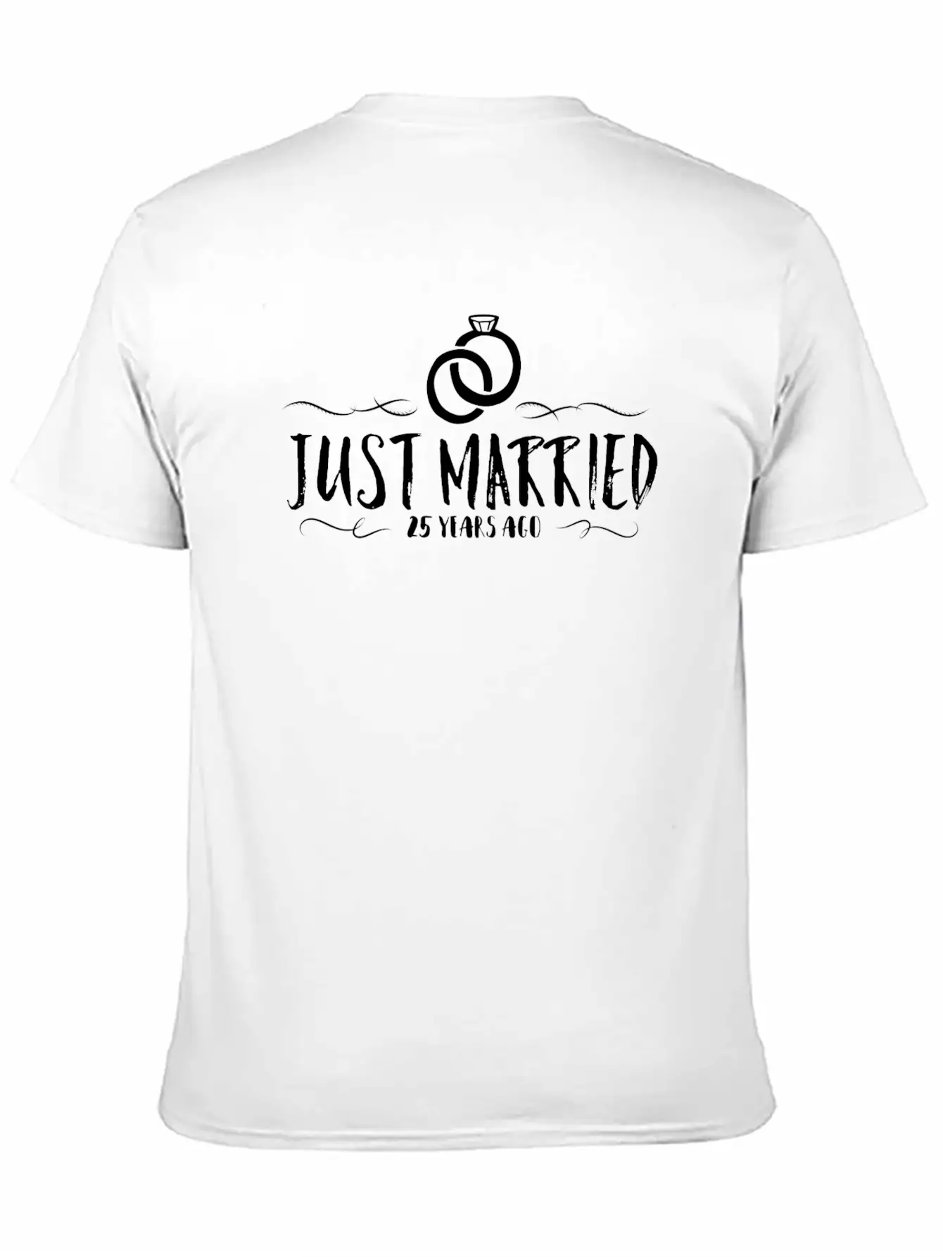 Just Married 25 Years Ago Silver Wedding Unisex Casual T-Shirt – Clean Design For Daily Comfort
