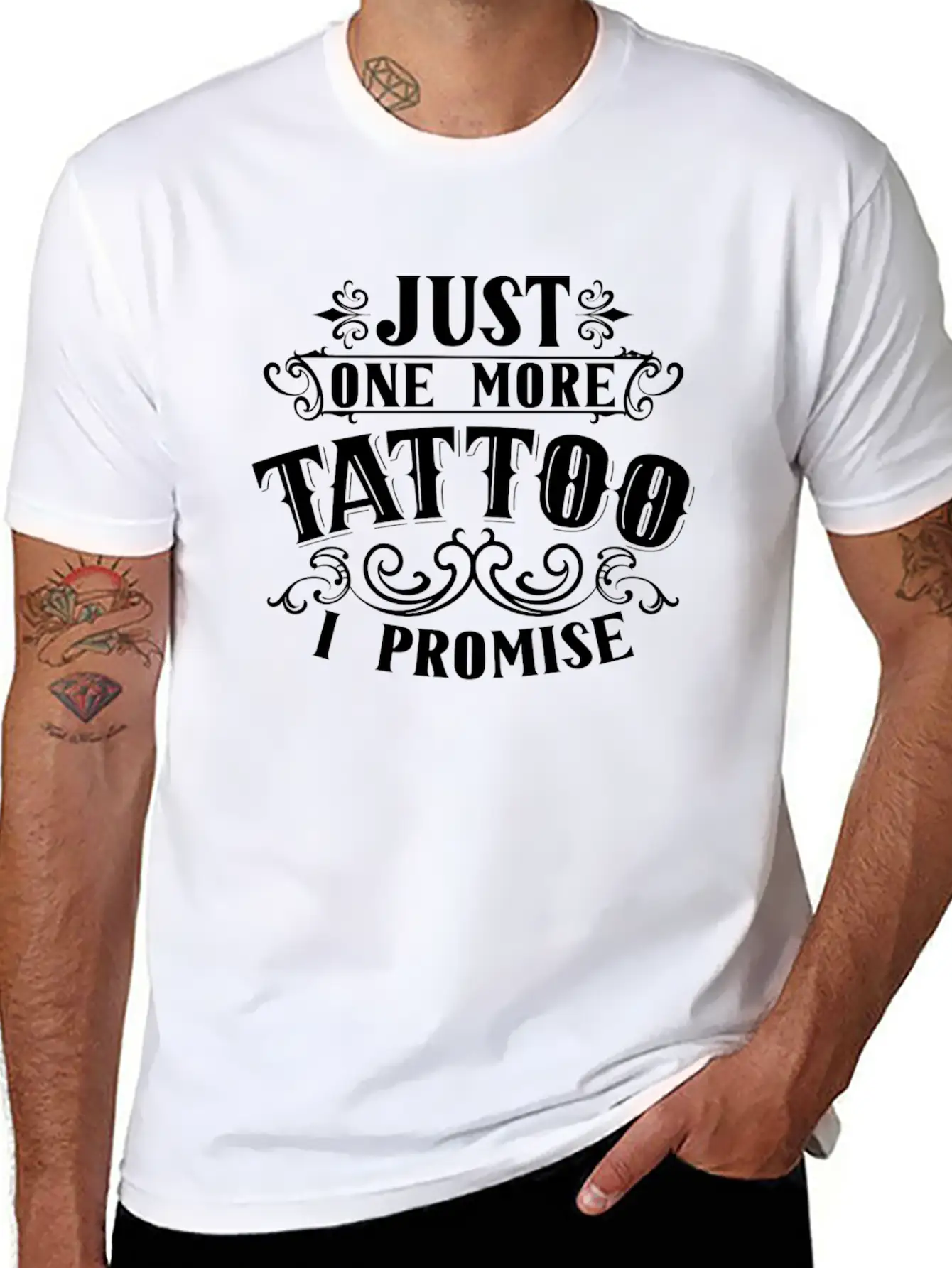 Just One More Tattoo I Promise Art Job Artist Ink Essential Cotton Tee For Daily Outfits – Unisex Style