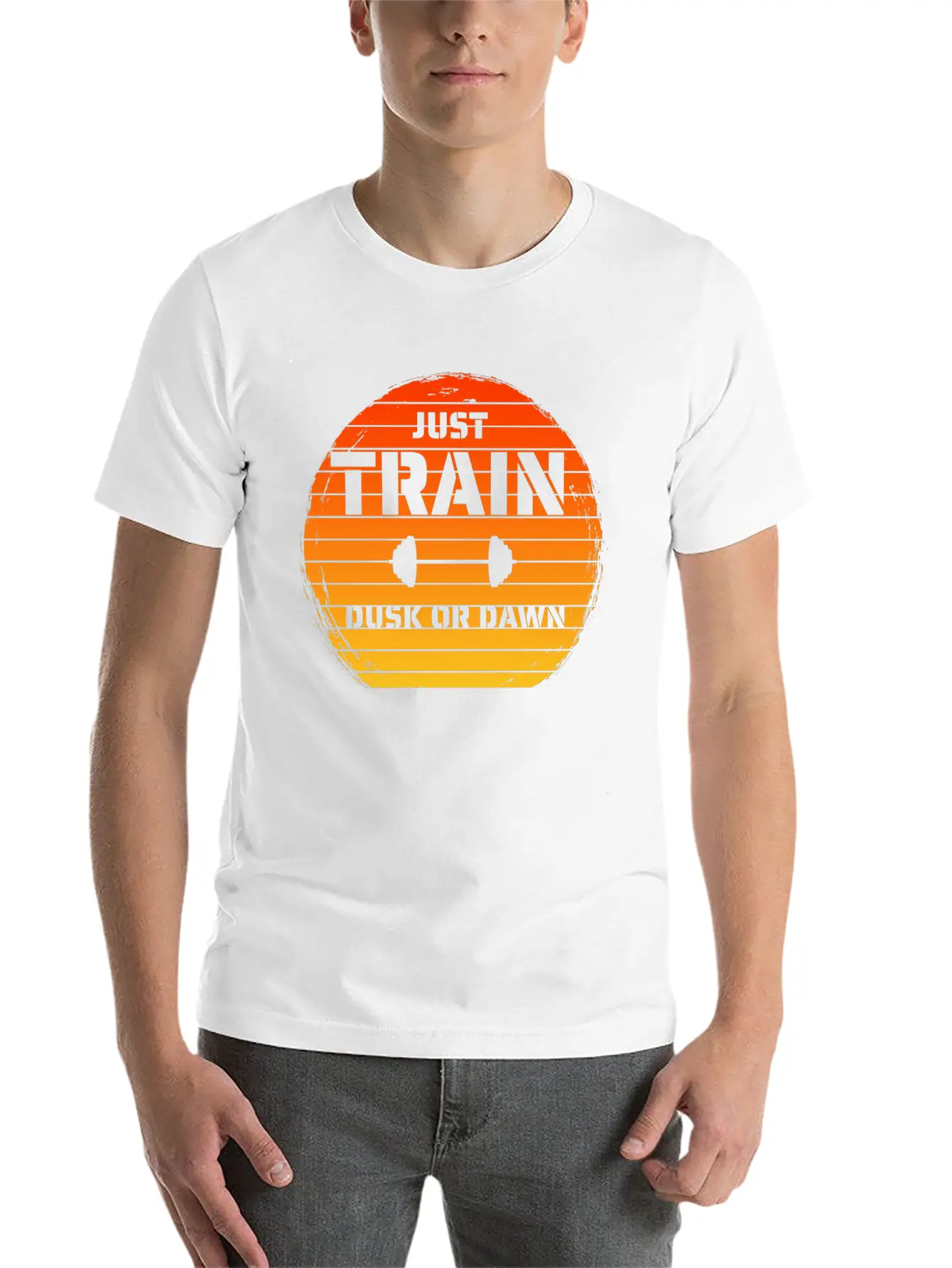Just Train Dusk Or Dawn Orange Unisex Short Sleeve Soft Cotton T-Shirt – Casual Everyday Wear