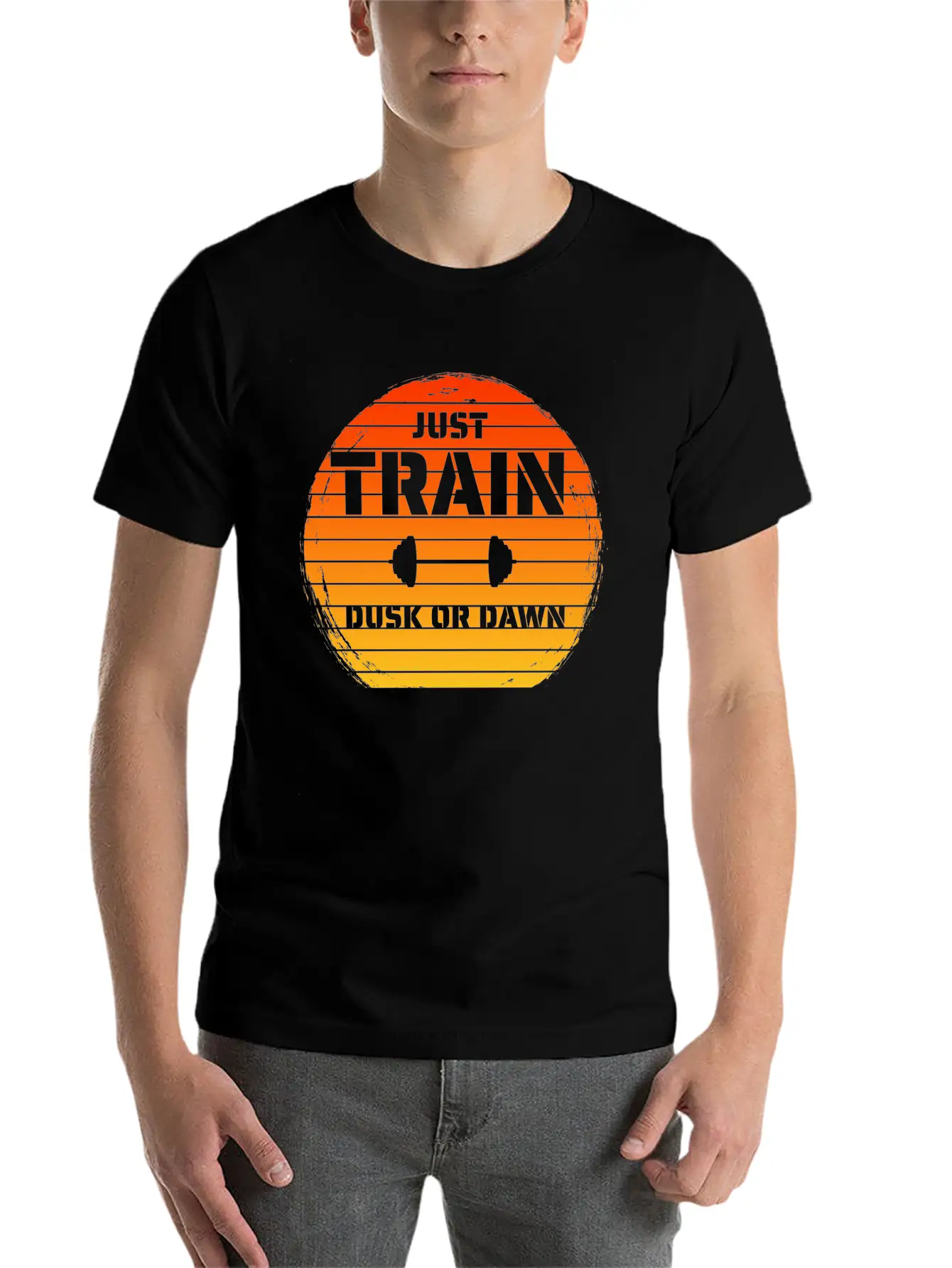 Just Train Dusk Or Dawn Orange Unisex Short Sleeve Soft Cotton T-Shirt – Casual Everyday Wear