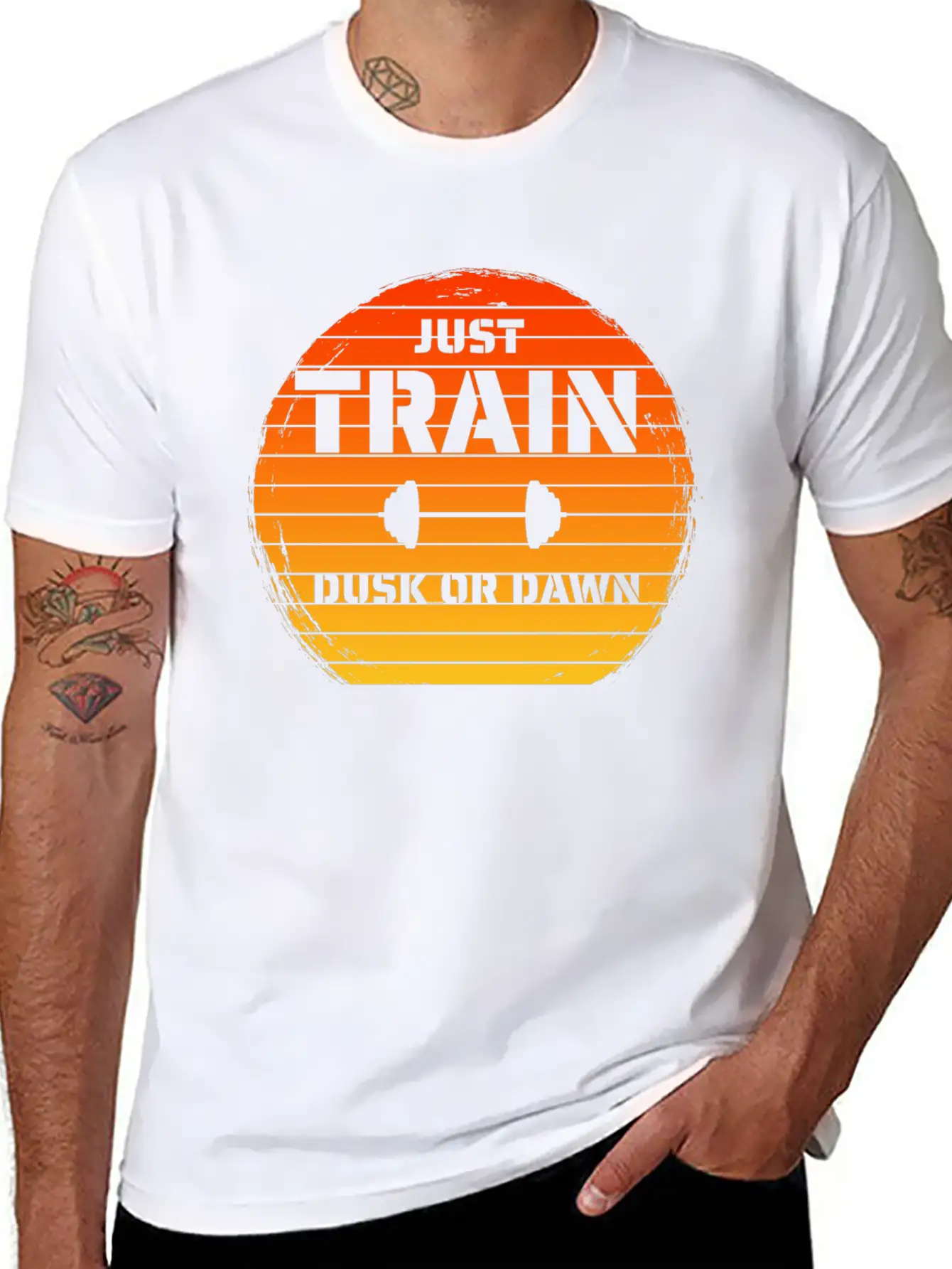 Just Train Dusk Or Dawn Orange Unisex Short Sleeve Soft Cotton T-Shirt – Casual Everyday Wear