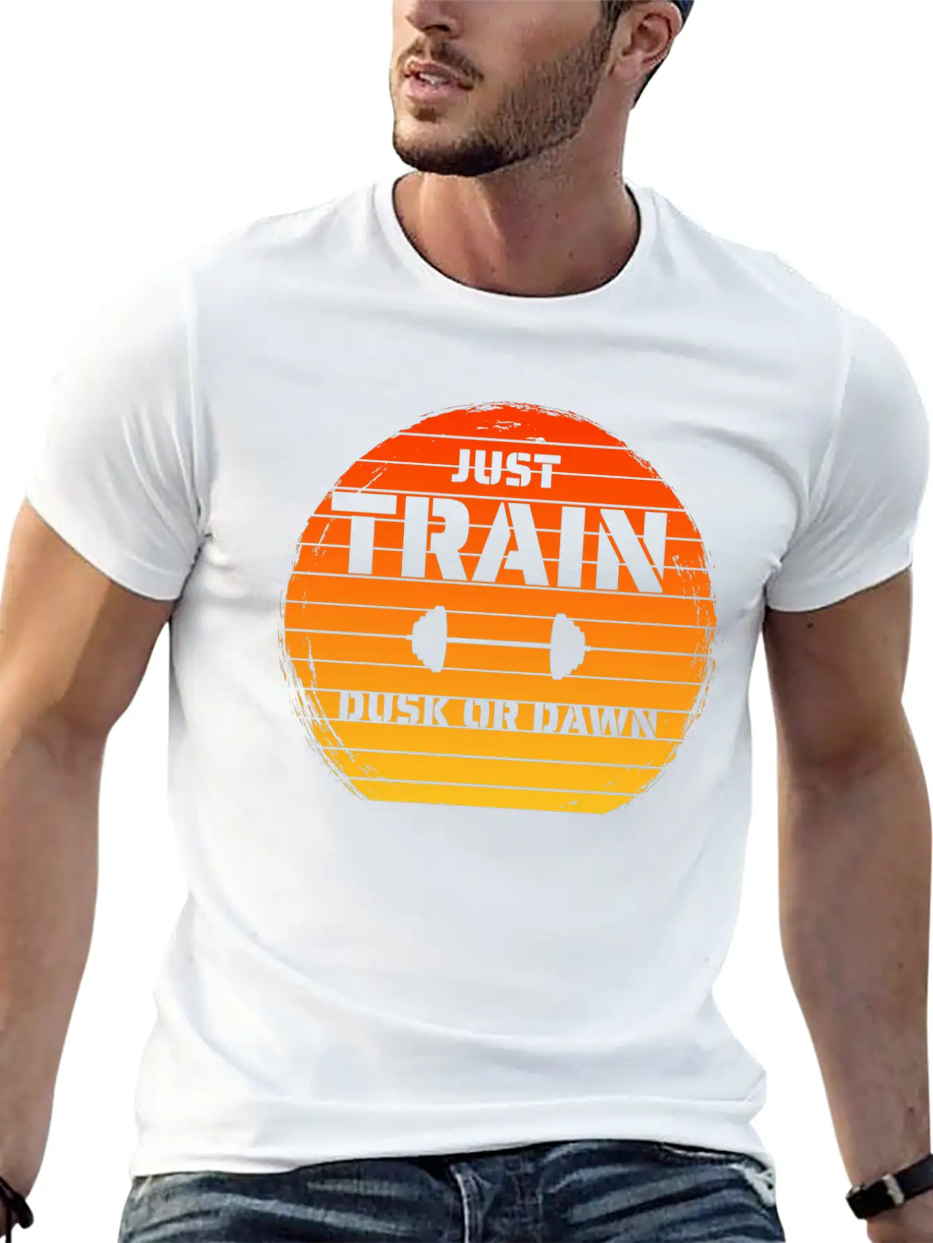 Just Train Dusk Or Dawn Orange Unisex Short Sleeve Soft Cotton T-Shirt – Casual Everyday Wear