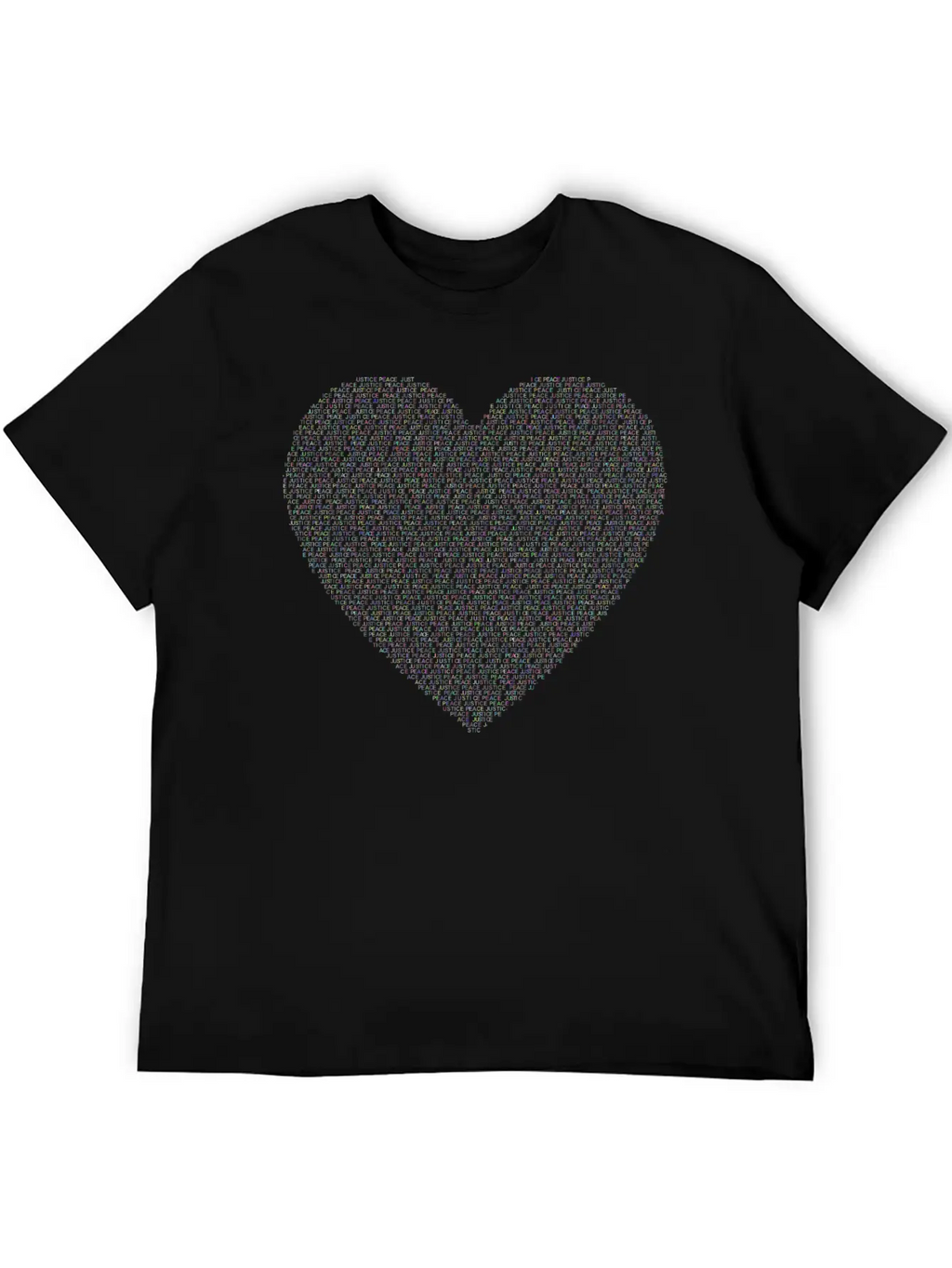 Justice And Peace Heart Prismatic Essential Cotton Tee For Daily Outfits – Unisex Style