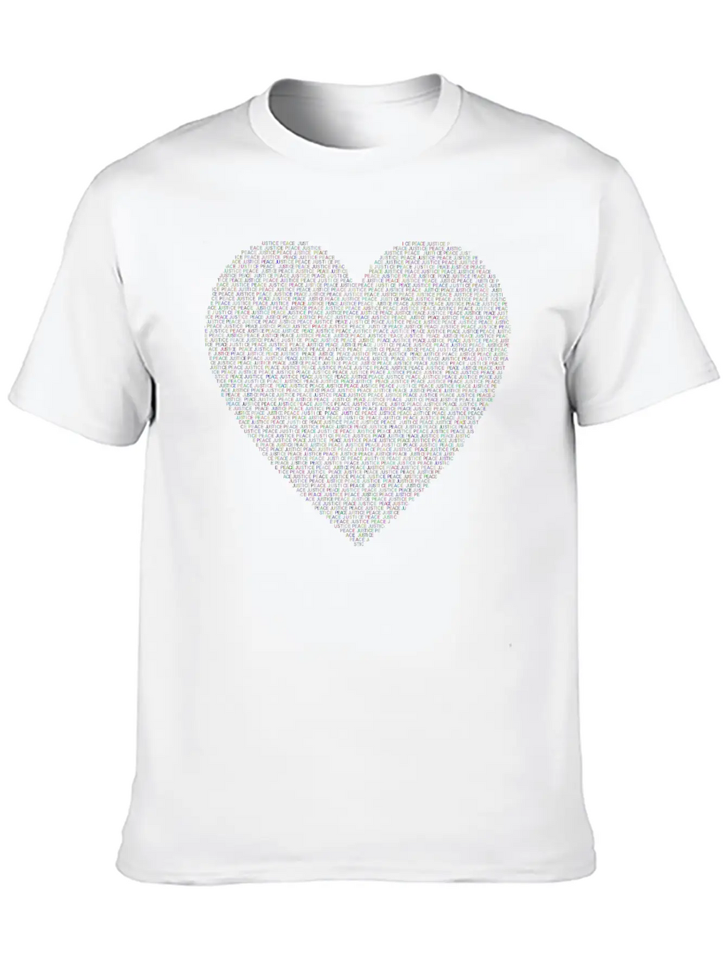 Justice And Peace Heart Prismatic Essential Cotton Tee For Daily Outfits – Unisex Style