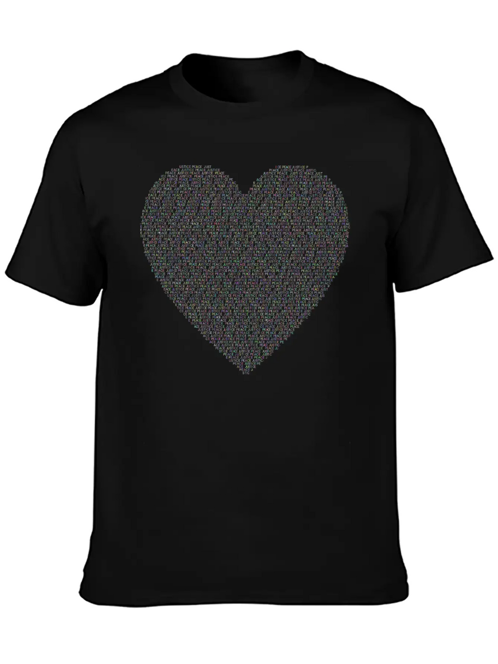 Justice And Peace Heart Prismatic Essential Cotton Tee For Daily Outfits – Unisex Style