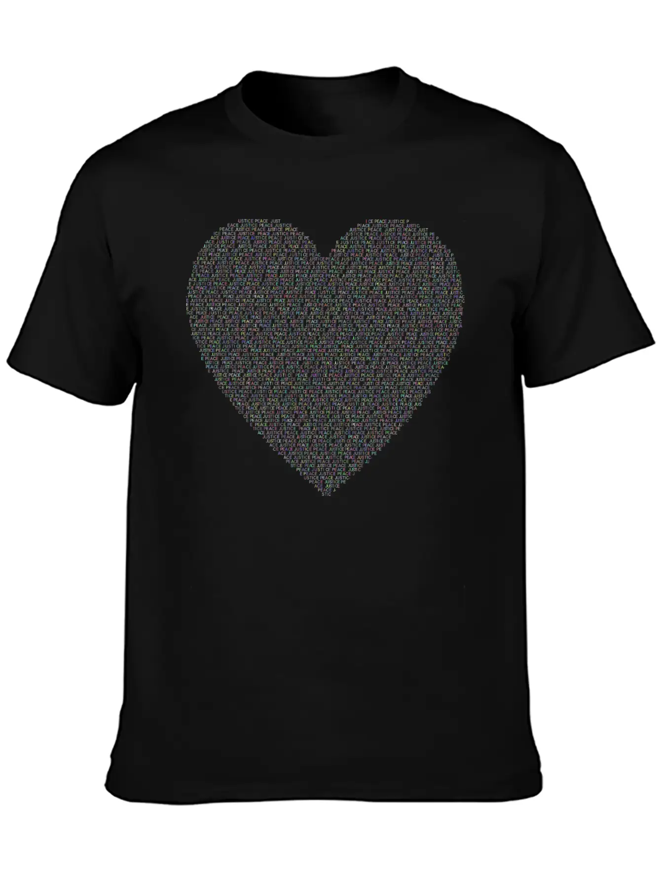 Justice And Peace Heart Prismatic Essential Cotton Tee For Daily Outfits – Unisex Style