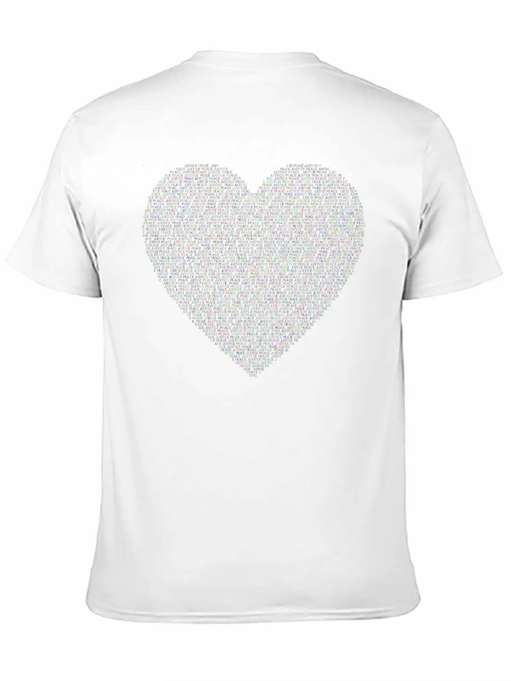 Justice And Peace Heart Prismatic Essential Cotton Tee For Daily Outfits – Unisex Style