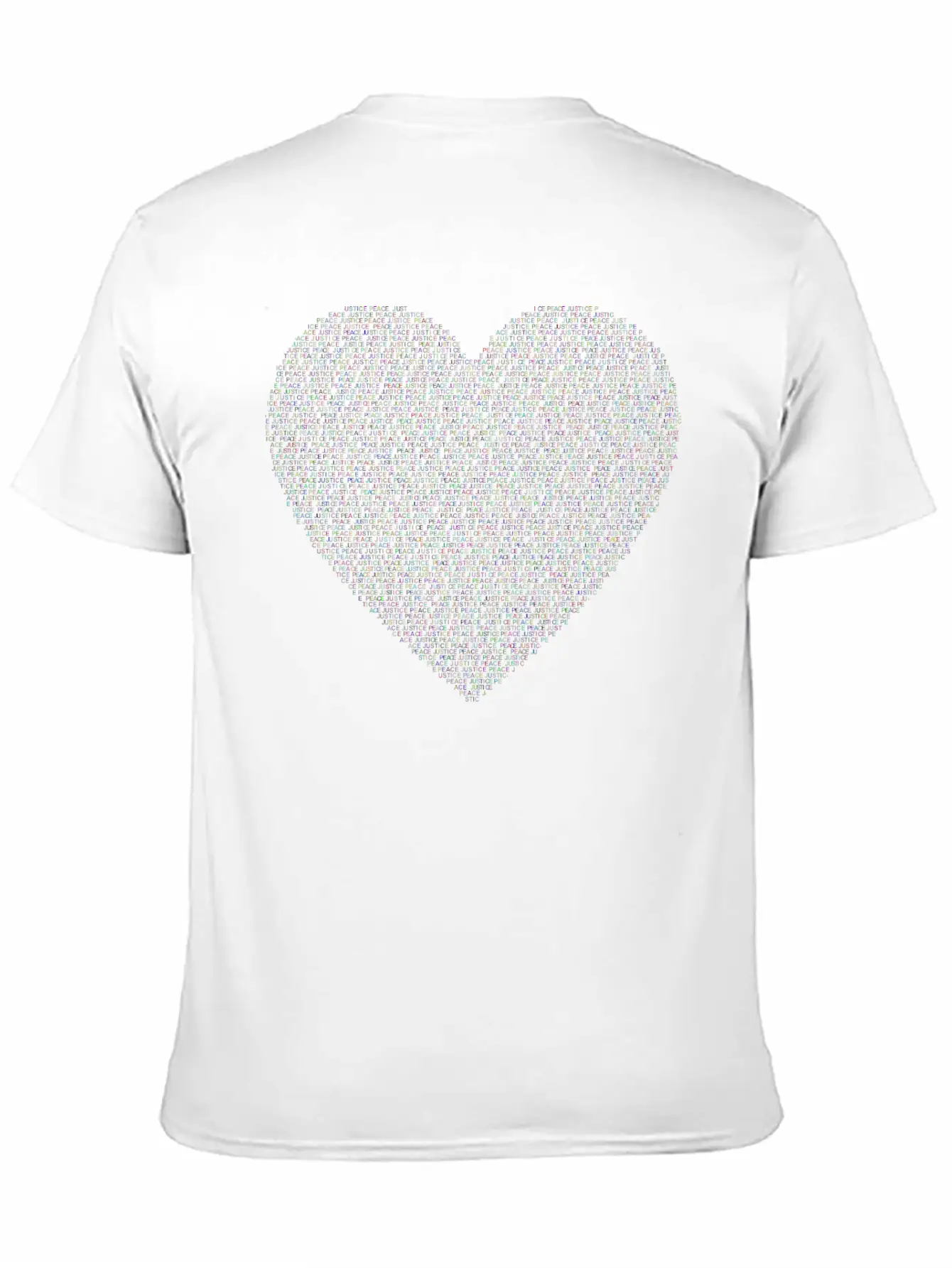 Justice And Peace Heart Prismatic Essential Cotton Tee For Daily Outfits – Unisex Style