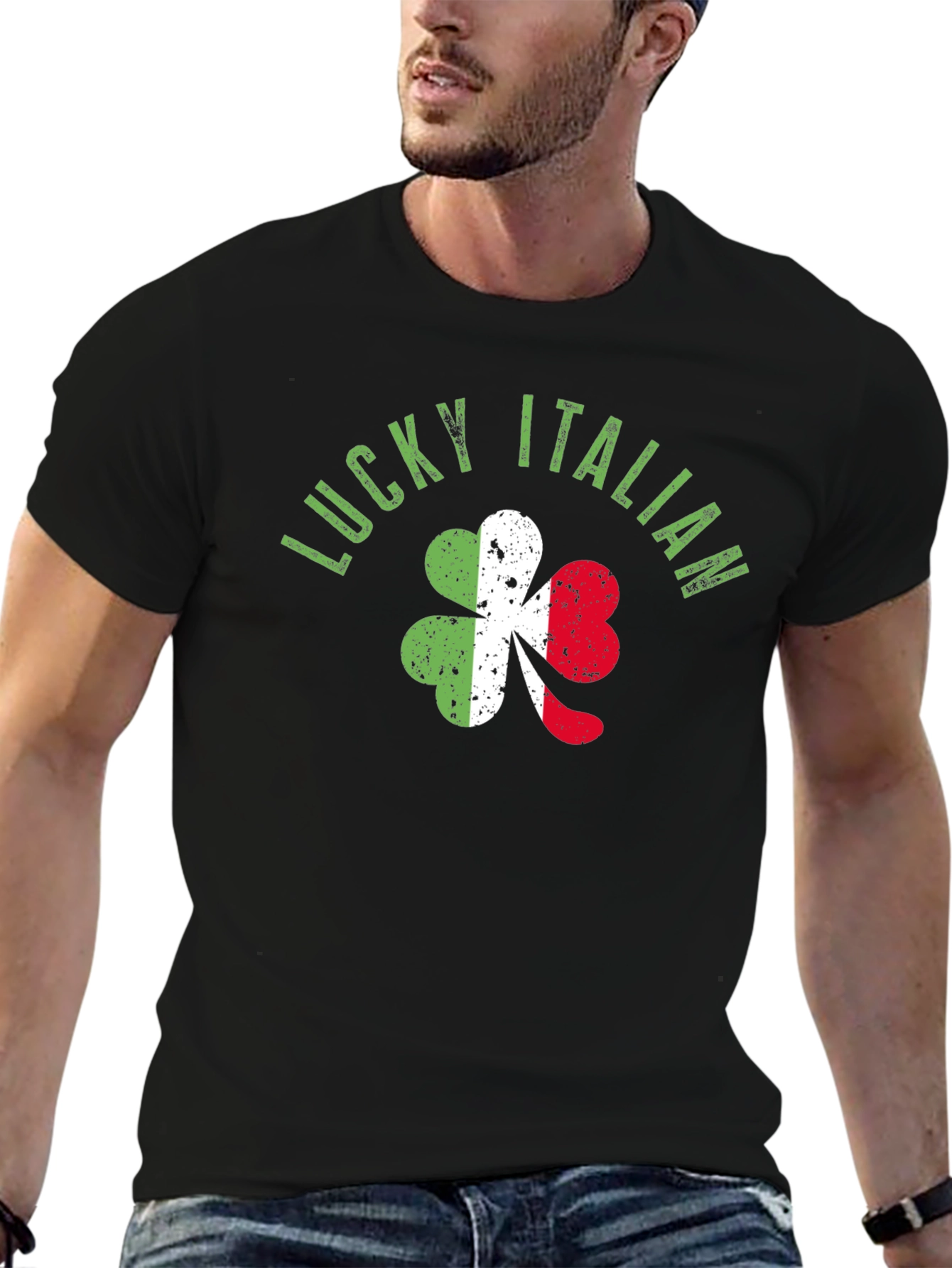 Lucky Italian T-Shirt Shamrock Ireland Roots