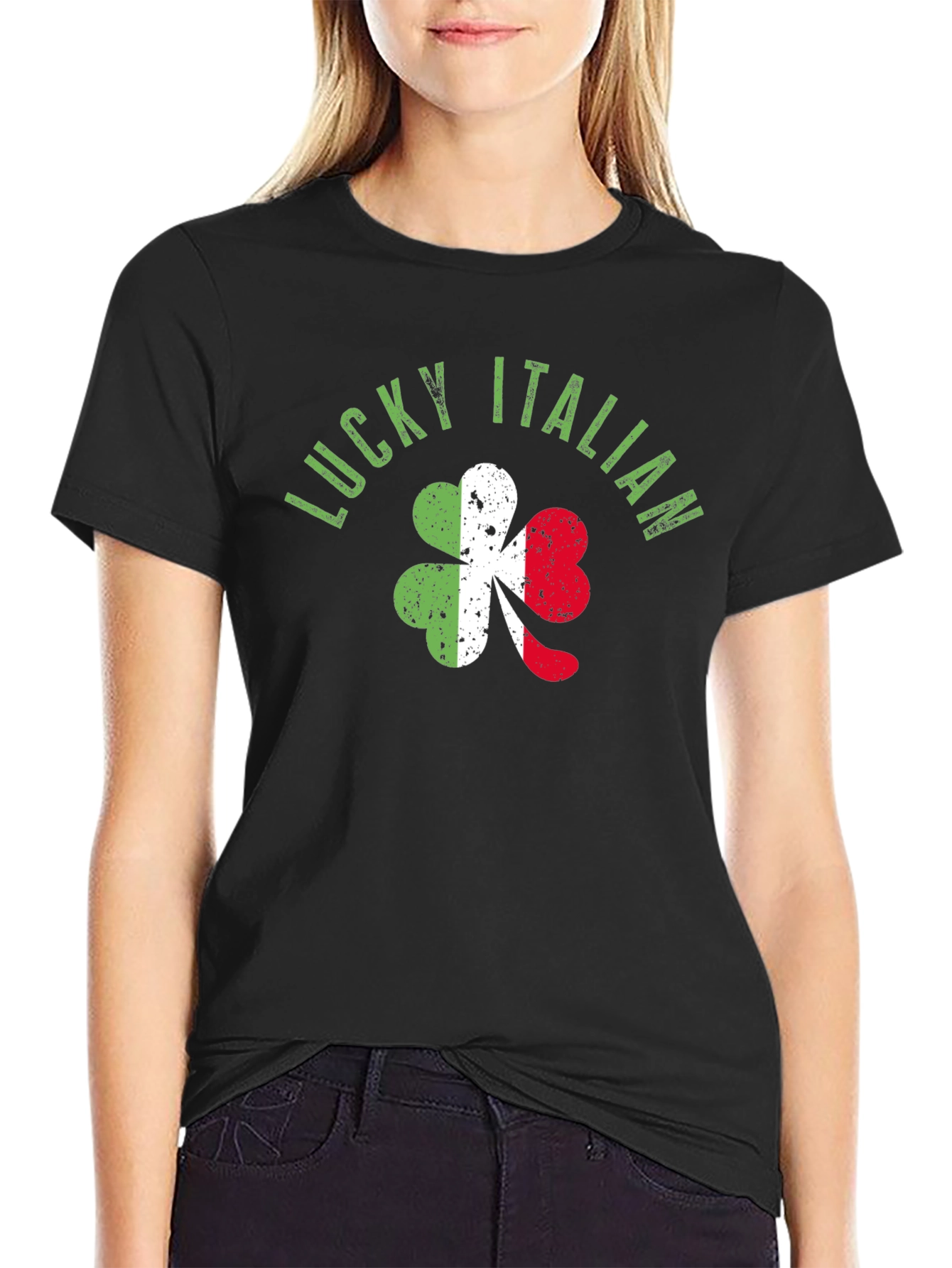 Lucky Italian T-Shirt Shamrock Ireland Roots