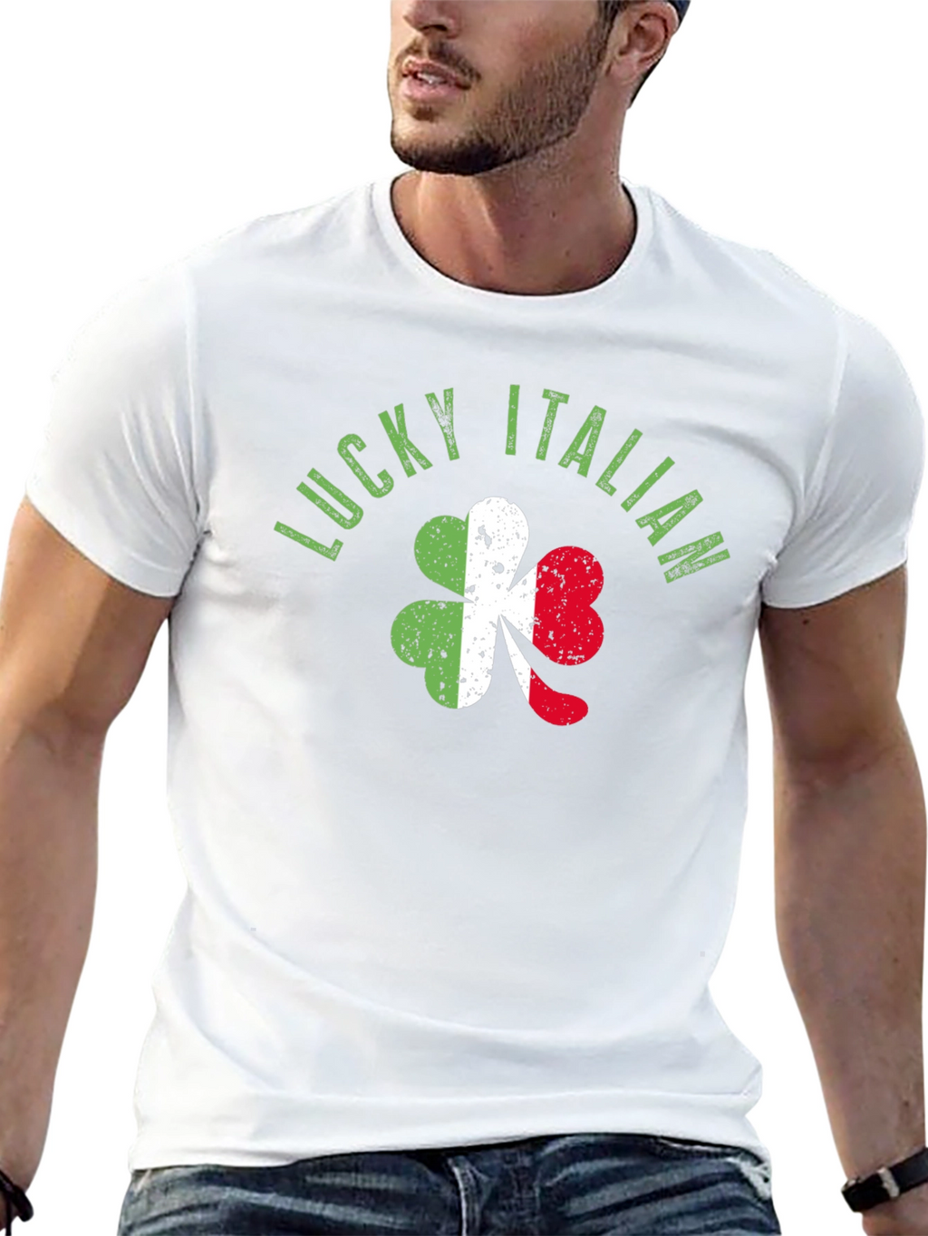Lucky Italian T-Shirt Shamrock Ireland Roots
