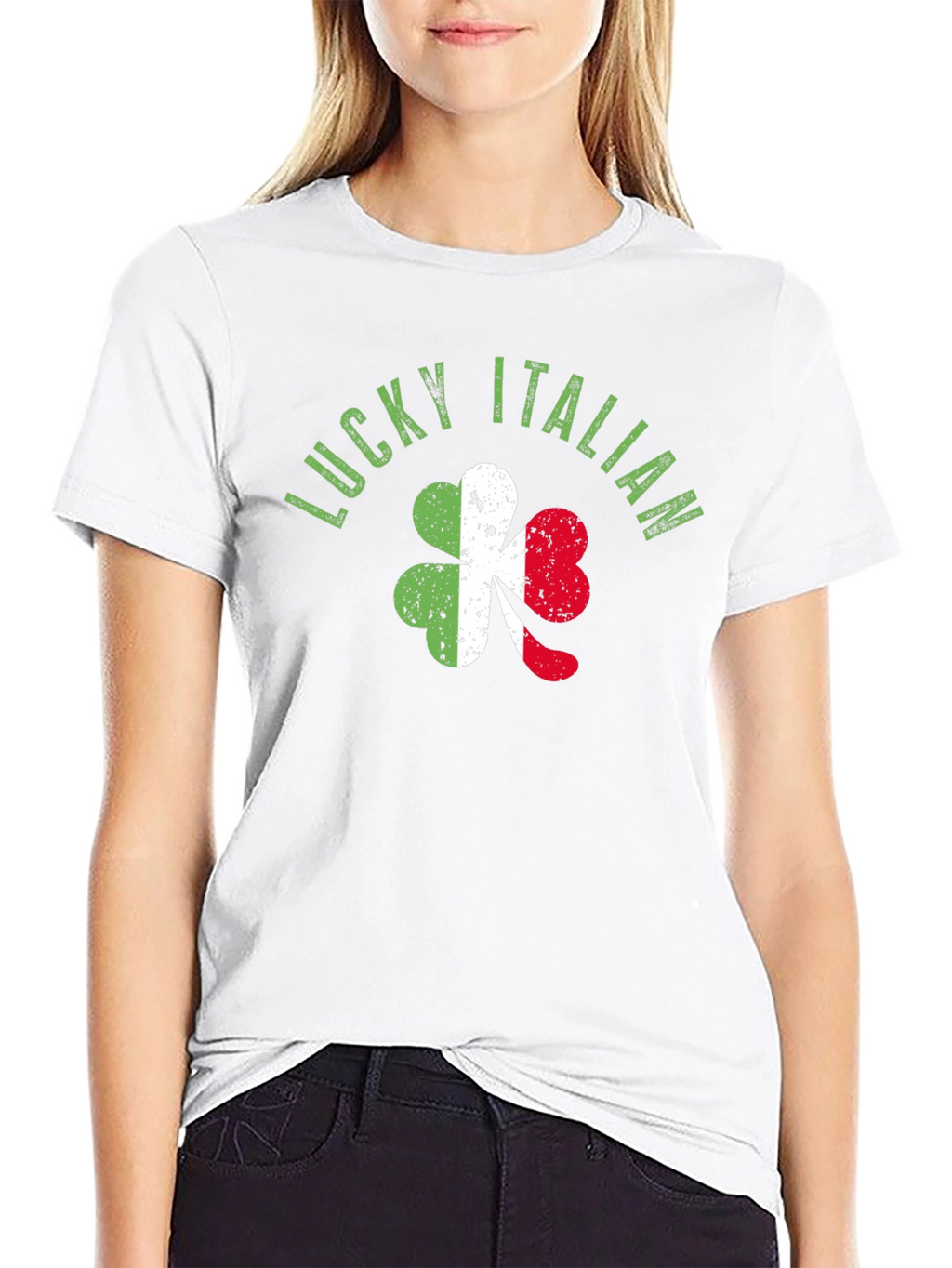Lucky Italian T-Shirt Shamrock Ireland Roots