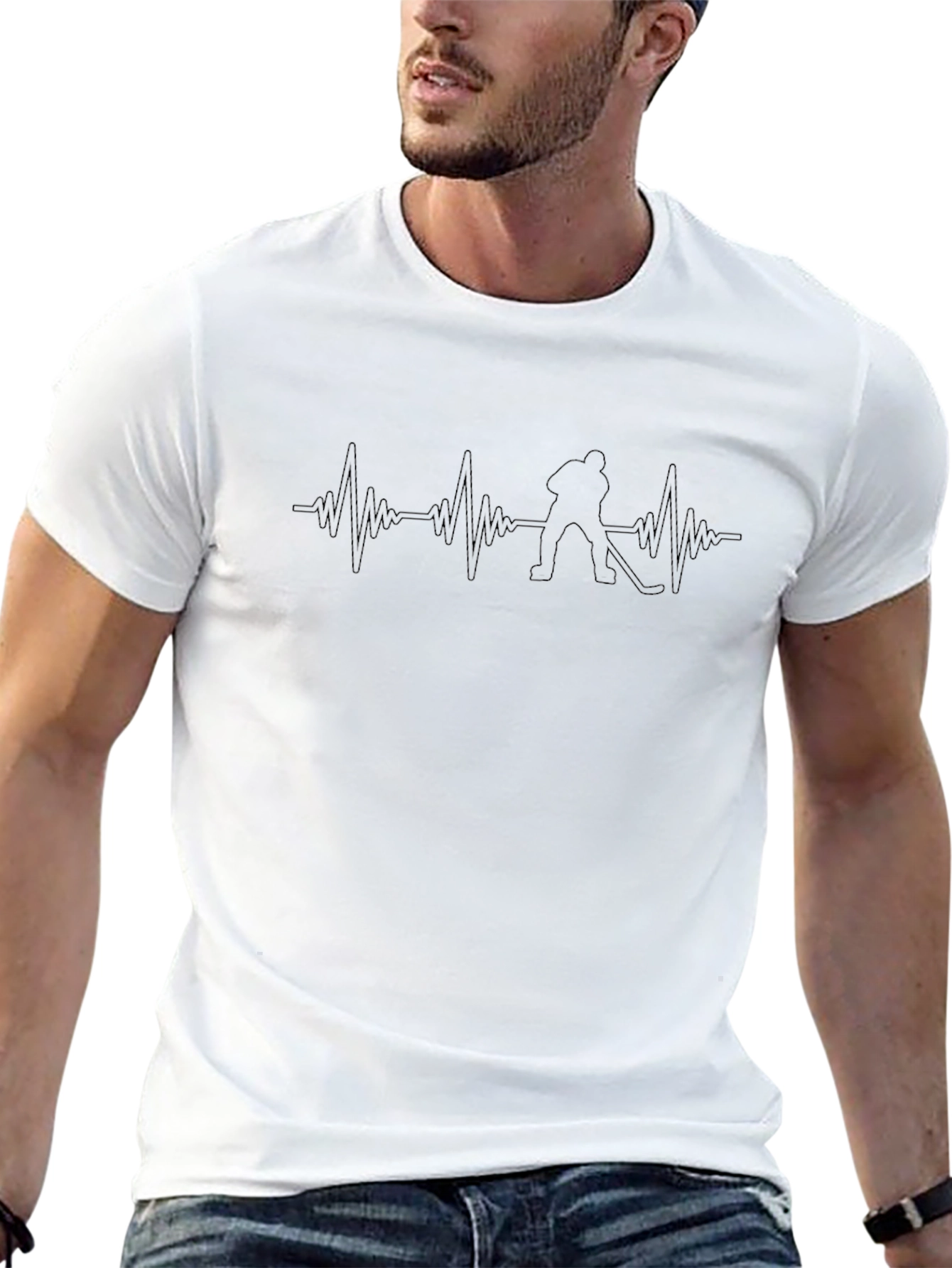 Hockey Heartbeat Tee - Sporty Graphic T-Shirt