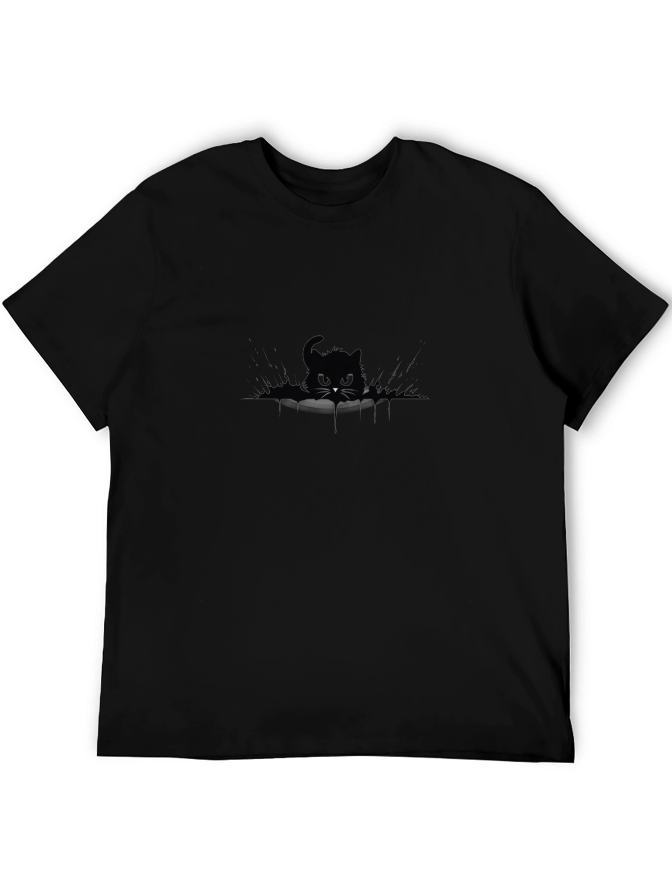 Black Cat Graphic Tee - Mens Casual T-Shirt