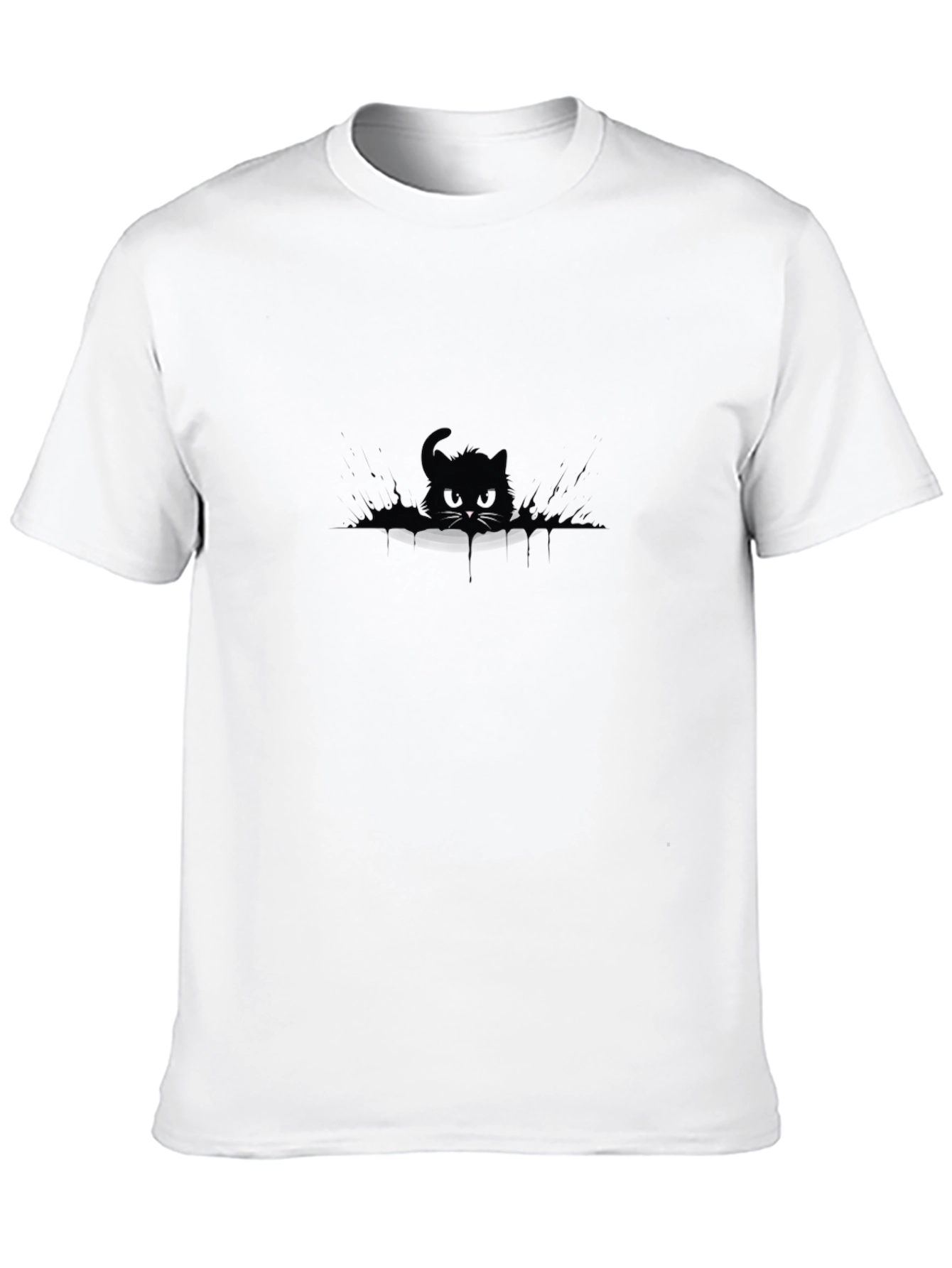 Black Cat Graphic Tee - Mens Casual T-Shirt
