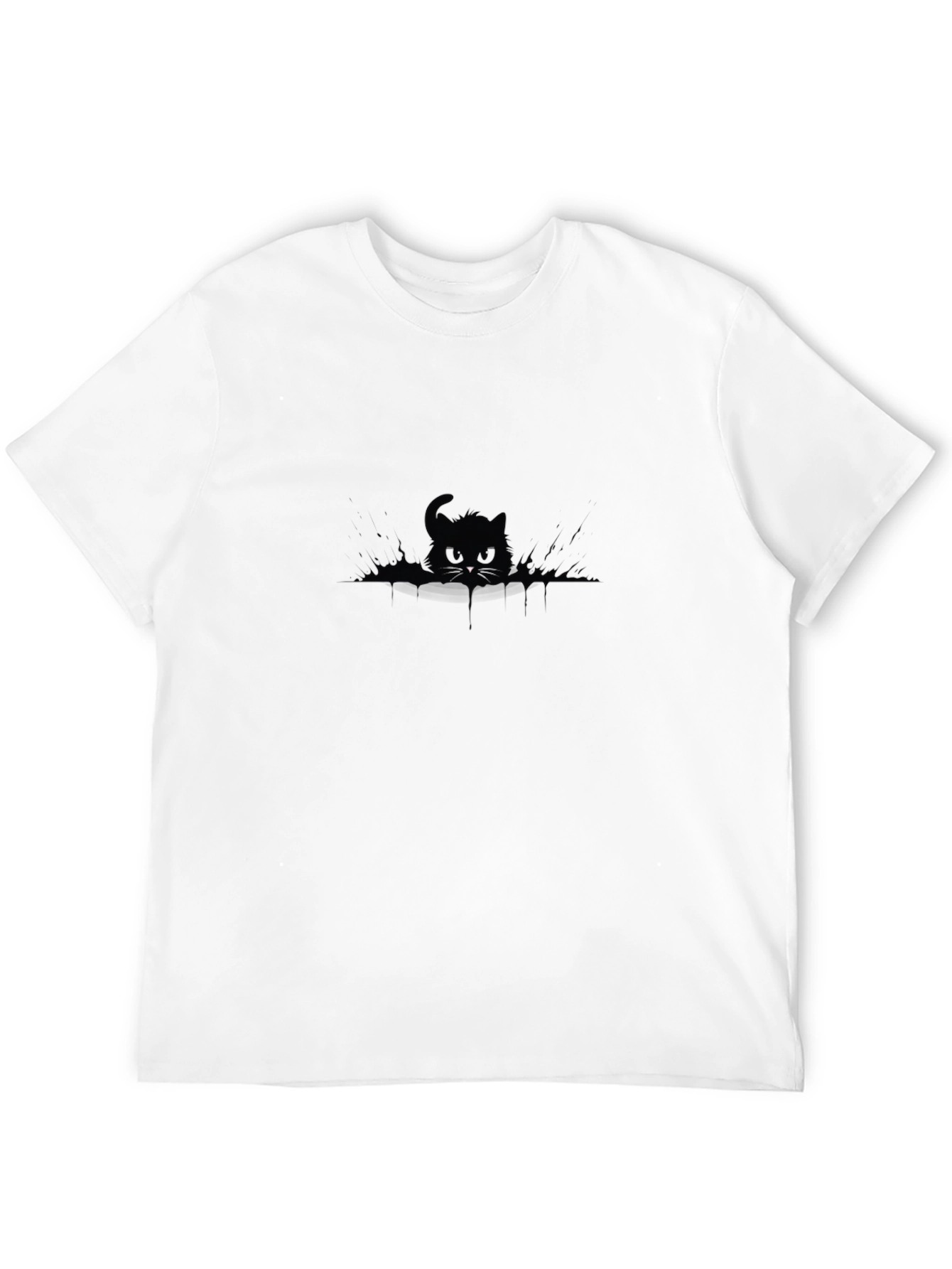 Black Cat Graphic Tee - Mens Casual T-Shirt