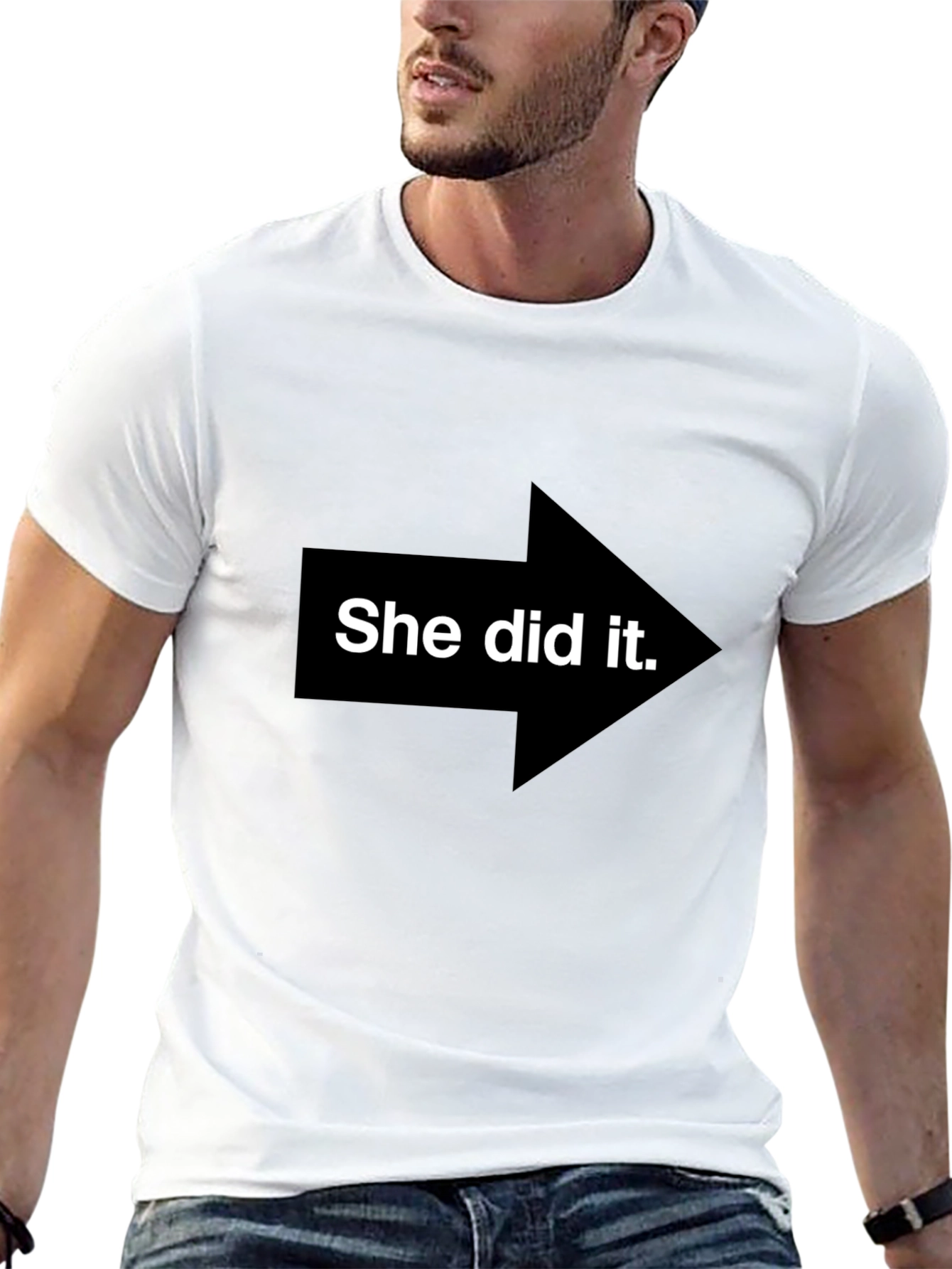 She Did It! Graphic Tee - Point the Finger Fun