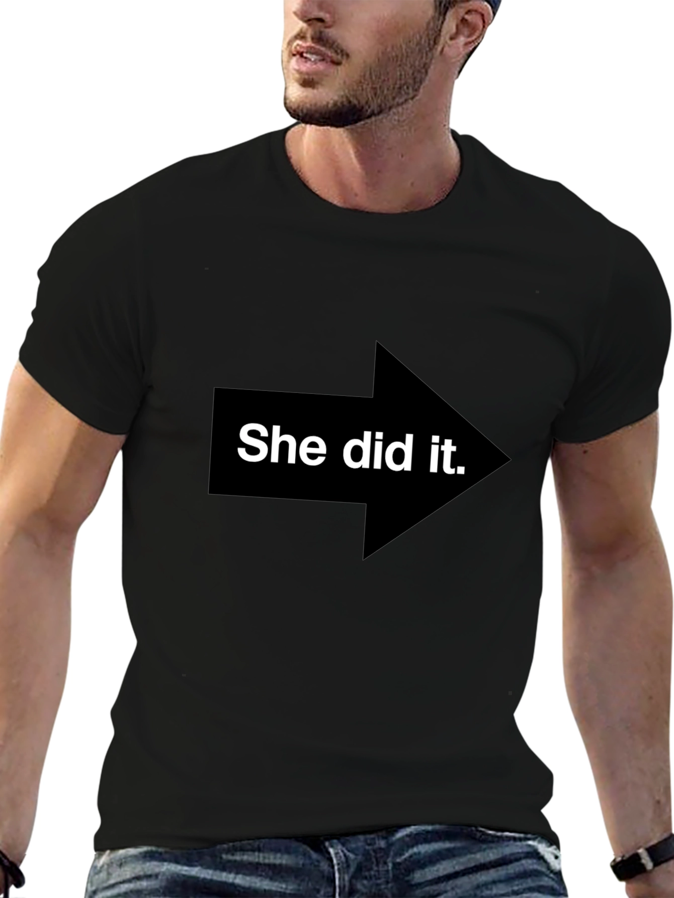 She Did It! Graphic Tee - Point the Finger Fun