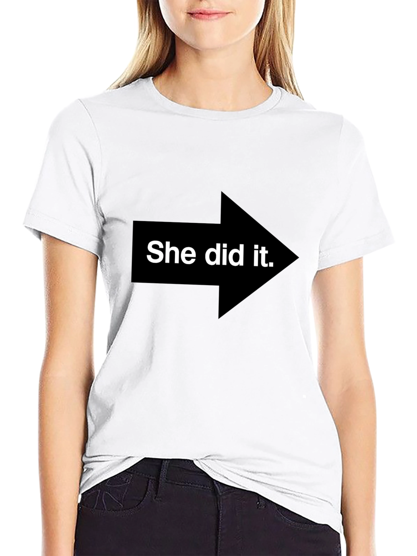 She Did It! Graphic Tee - Point the Finger Fun
