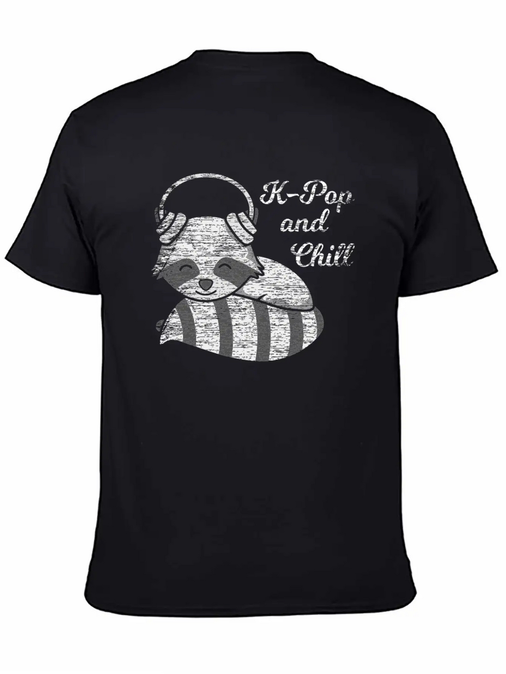 K-Pop And Chill Kpop South Korean Racoon Vintage Breathable Soft Cotton T-Shirt – Timeless Casual Look