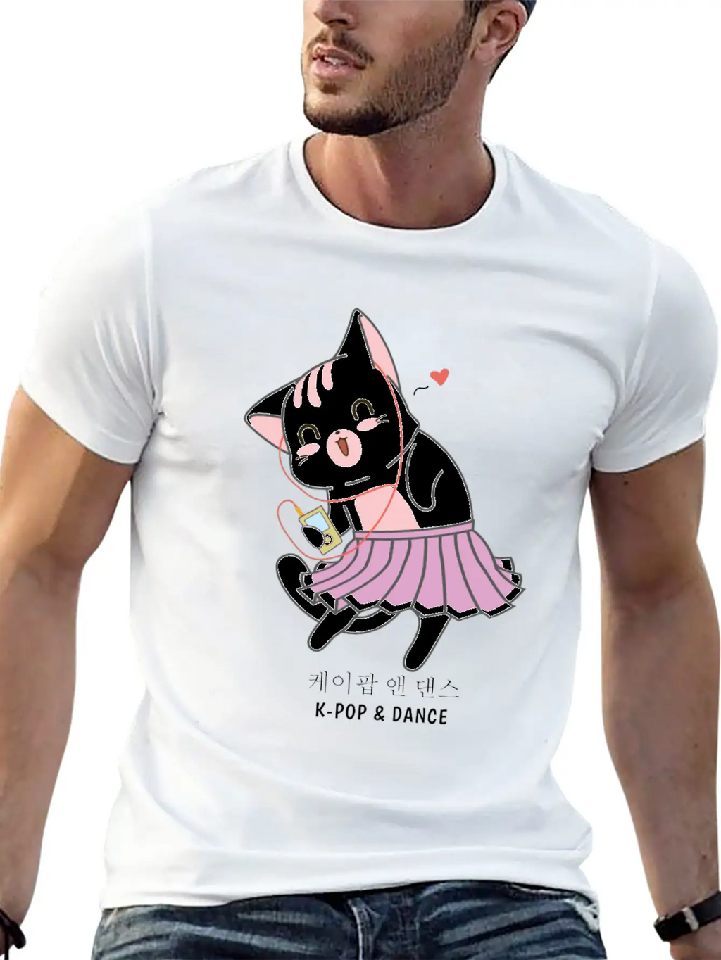 K-Pop And Dance Cat Saranghae Korea Pop Breathable Soft Cotton T-Shirt – Timeless Casual Look