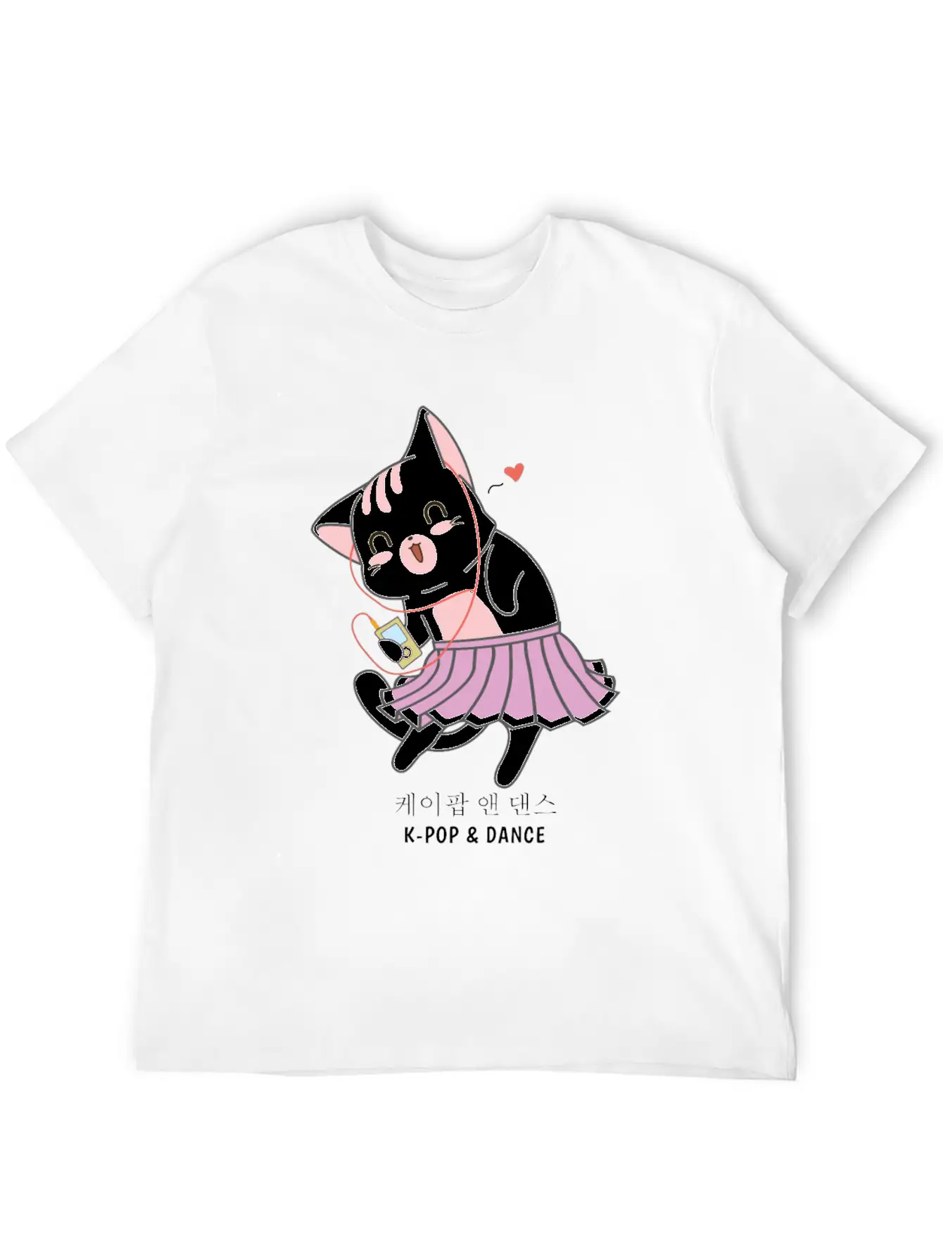K-Pop And Dance Cat Saranghae Korea Pop Breathable Soft Cotton T-Shirt – Timeless Casual Look