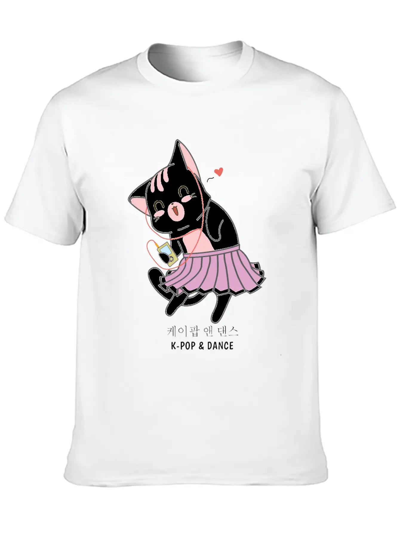 K-Pop And Dance Cat Saranghae Korea Pop Breathable Soft Cotton T-Shirt – Timeless Casual Look